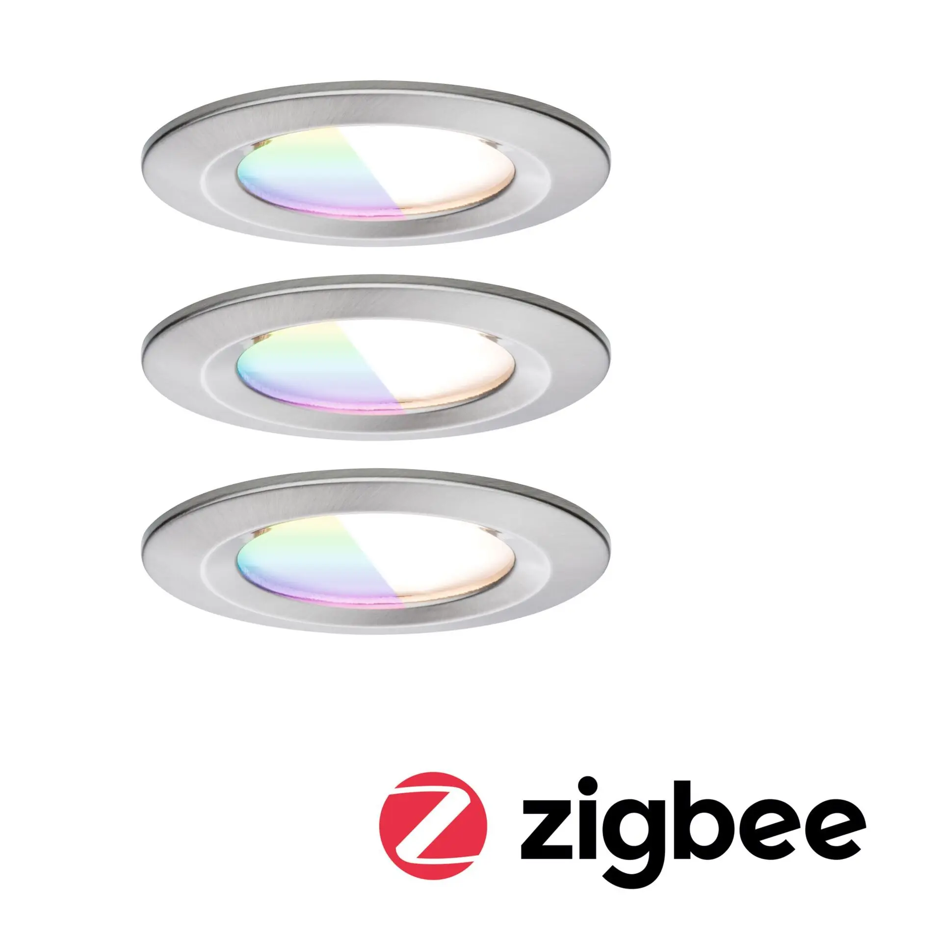 PAULMANN LED vestavné svítidlo Nova Coin IP44 kruhové 78mm RGBW+ 3x6W 230V kov kartáčovaný hliník