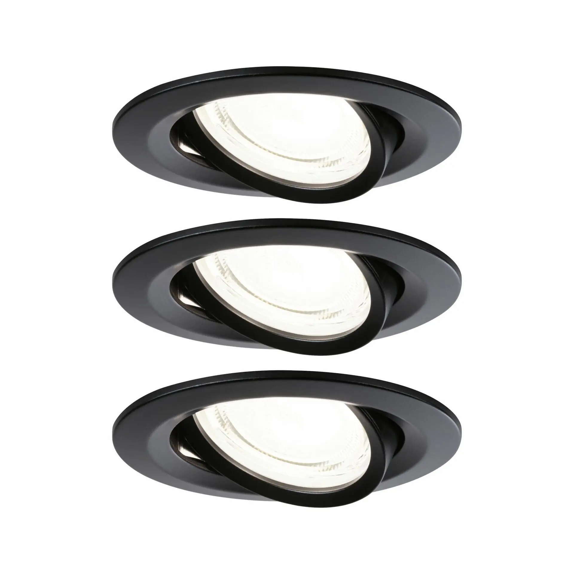 PAULMANN LED vestavné svítidlo Nova Coin 3ks sada kruhové 84mm 50° 3x2,8W 230V 4000K černá mat