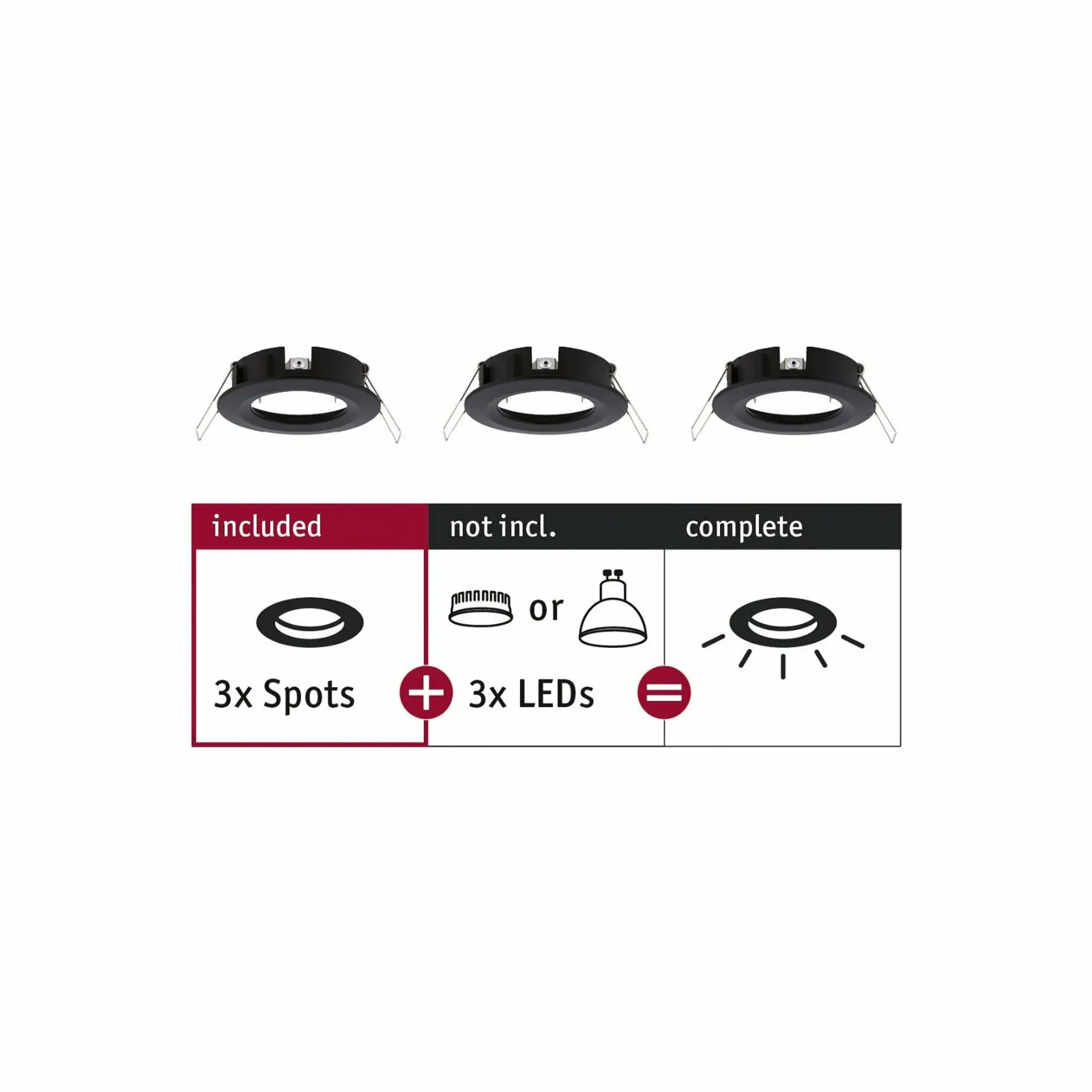 P 92481 Vestavné svítidlo Choose spot nevýklopné max. 10W černá mat 230V - PAULMANN