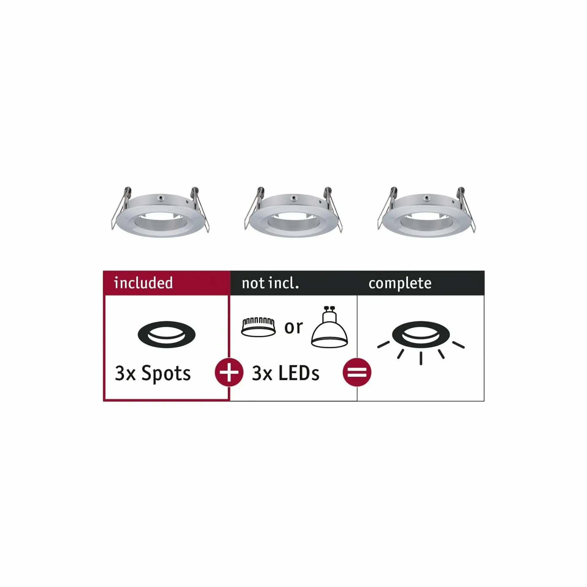 P 92484 Vestavné svítidlo Choose spot nevýklopné max. 10W hliník broušený 230V - PAULMANN