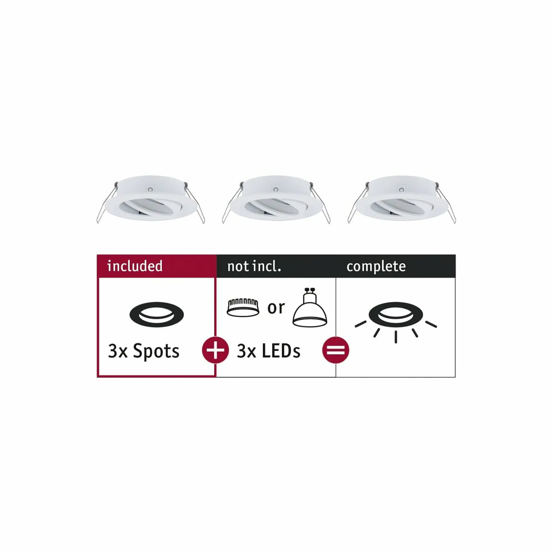 P 92486 Vestavné svítidlo Choose spot výklopné max. 10W bílá mat 230V - PAULMANN
