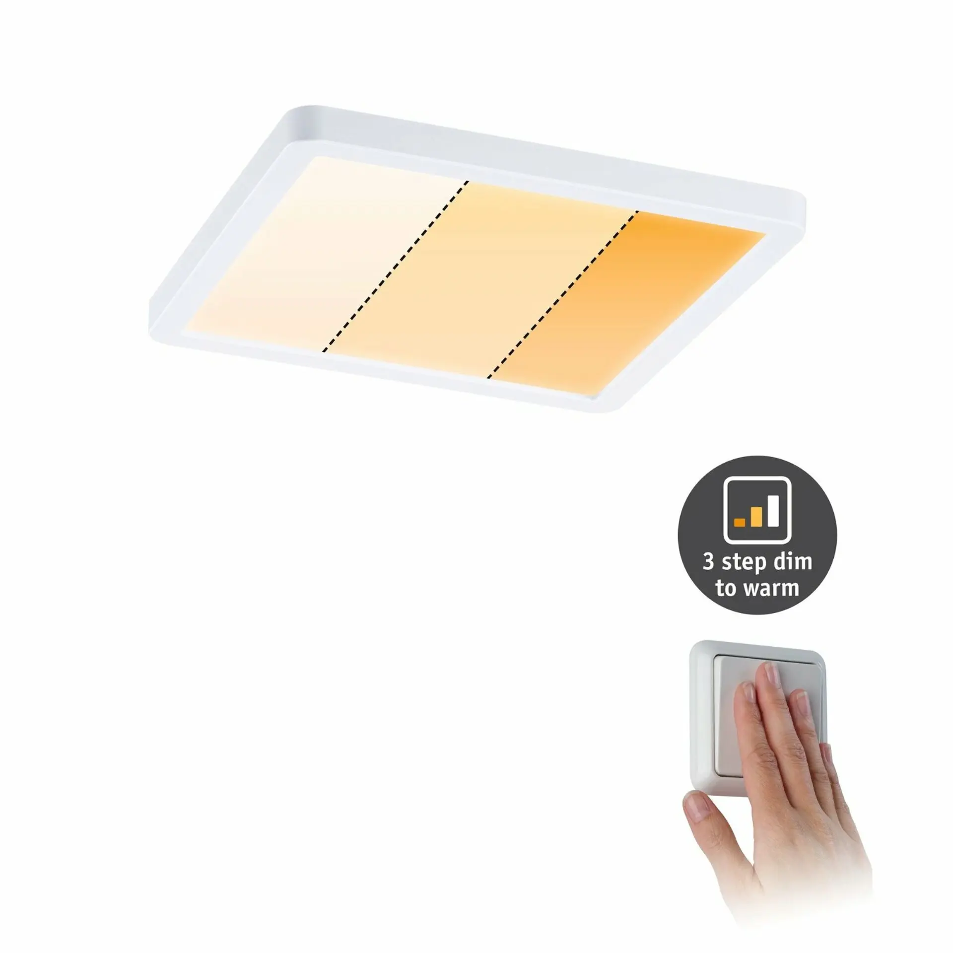 PAULMANN LED vestavné svítidlo Areo VariFit IP44 hranaté 175x175mm 13W bílá mat WarmDim 3-krokové-stmívatelné 929.93 POŠKOZENÉ ZBOŽÍ