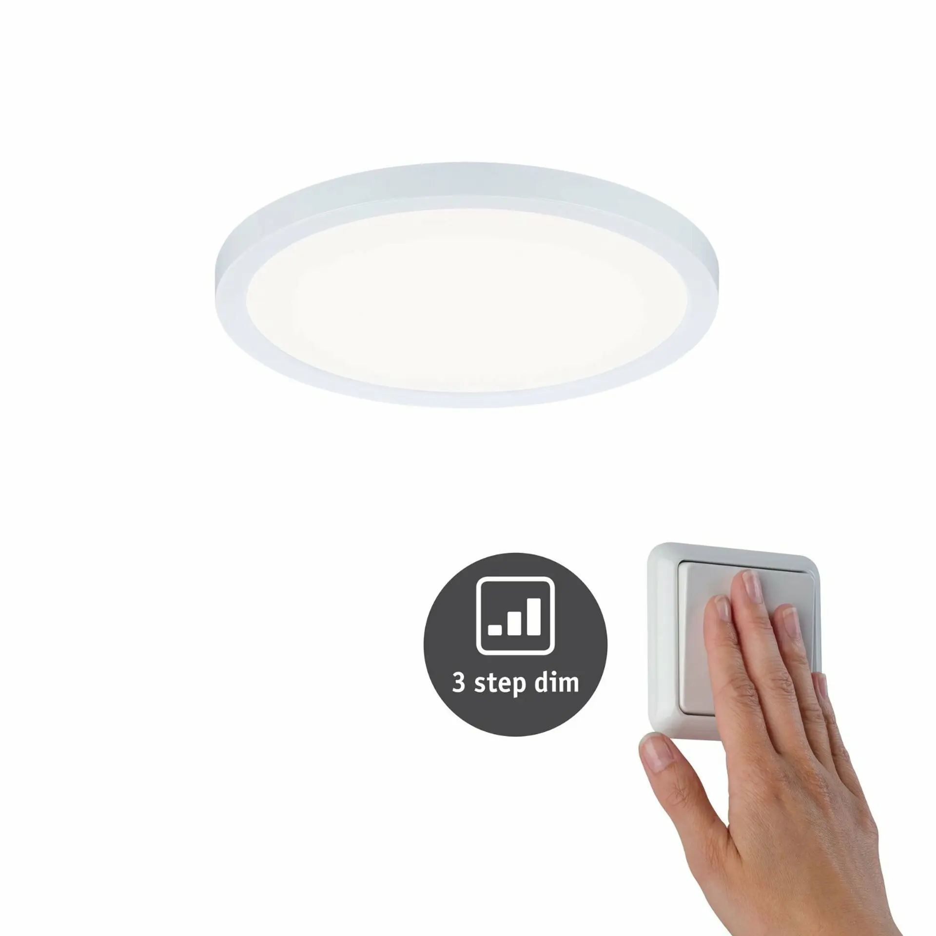 P 93055 LED vestavné svítidlo Areo VariFit IP44 3-krokové-stmívatelné 175mm 13W 4.000K bílá - PAULMANN