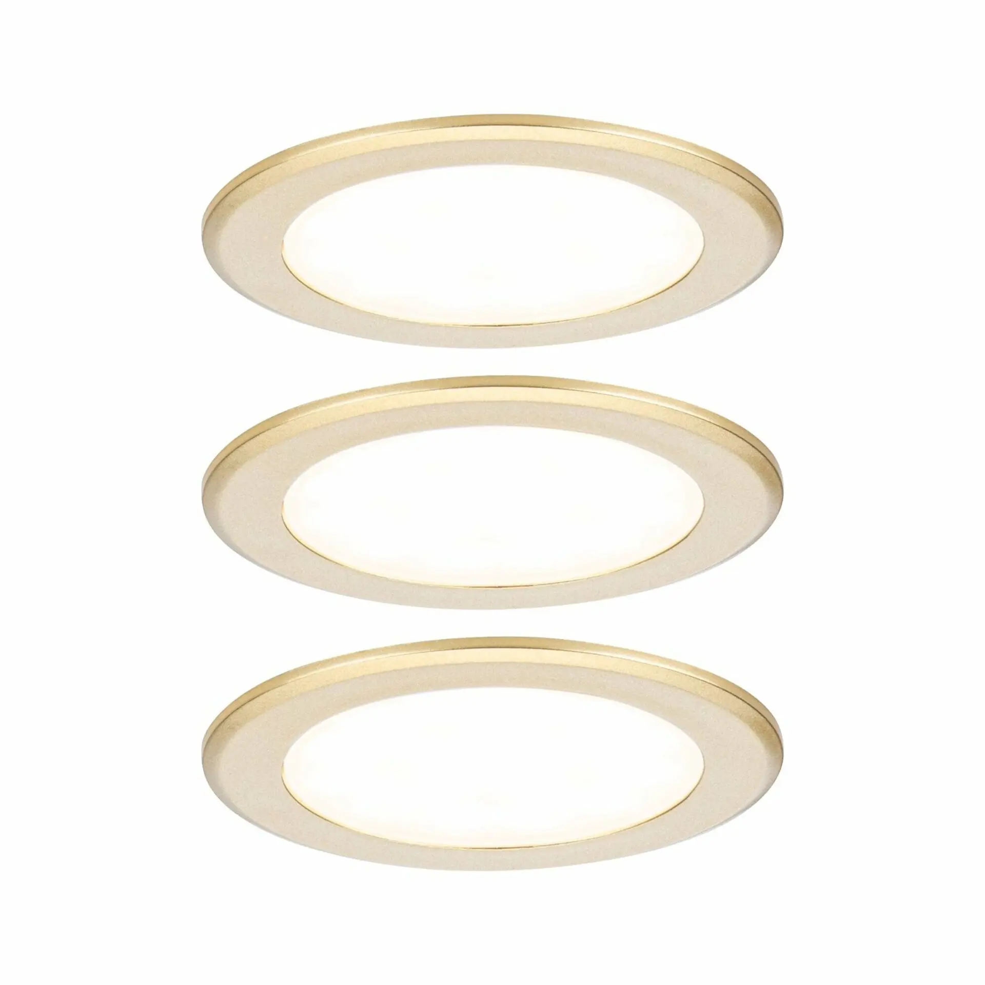 PAULMANN LED vestavná nábytková svítidla 3ks sada kruhové 65mm 3x2,5W 230/12V 3000K zlatá mat