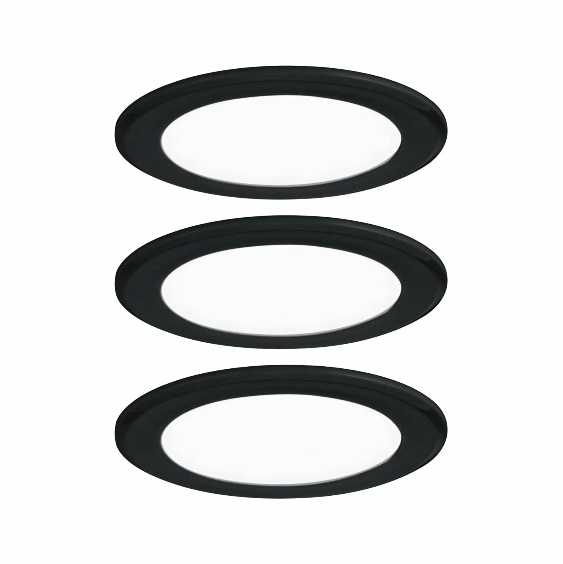 P 93122 LED vestavná nábytková svítidla 3ks sada kruhové 65mm 3x2,5W 230/12V 4000K černá mat - PAULMANN
