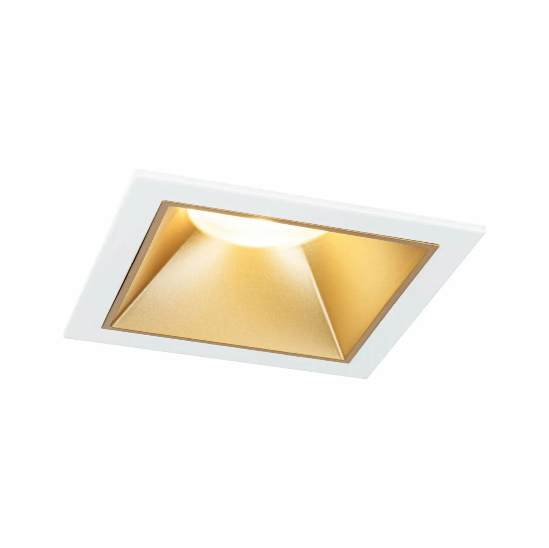 P 93132 LED vestavné svítidlo 3-krokové-stmívatelné Cole Coin IP44 hranaté 88x88mm Coin 6W 230V stmívatelné 2700K bílá/zlatá mat - PAULMANN