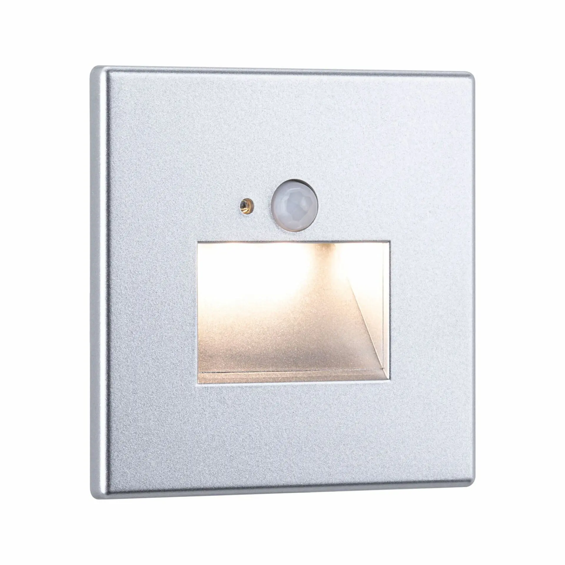 P 93134 LED vestavné svítidlo do zdi Edge Quadro hranaté se senzorem 8x8cm 1,2W 230V 2700K matný chrom - PAULMANN