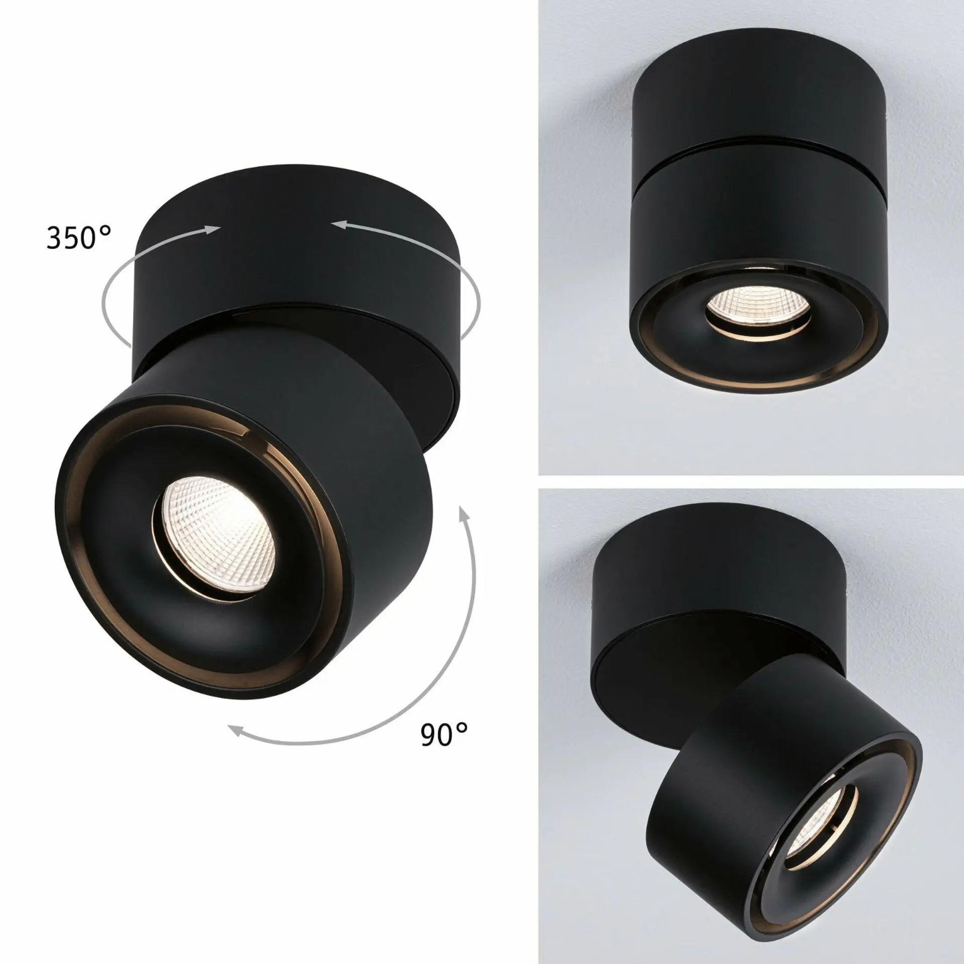 P 93371 Přisazené svítidlo LED Spircle černá mat 8,0W 3.000K 36° - PAULMANN