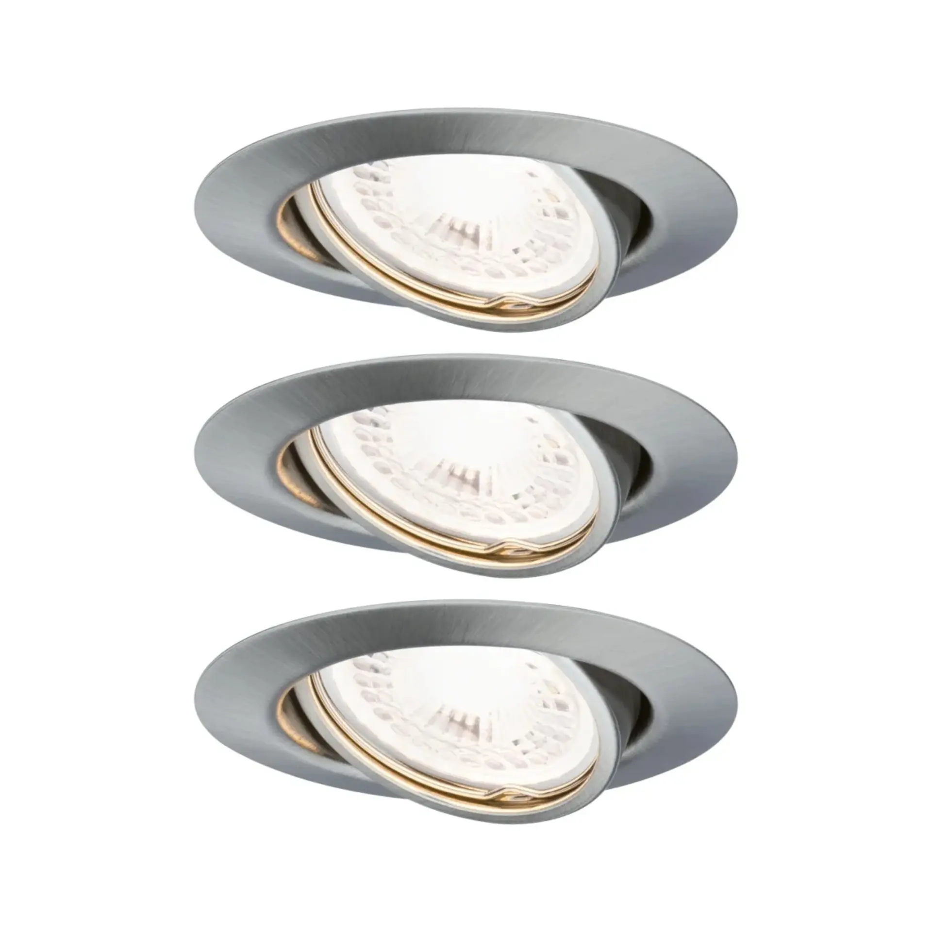 P 93424 Vestavné svítidlo LED Base kruhové 3x5W GU10 kov kartáčovaný nastavitelné 3-krokové-stmívatelné - PAULMANN