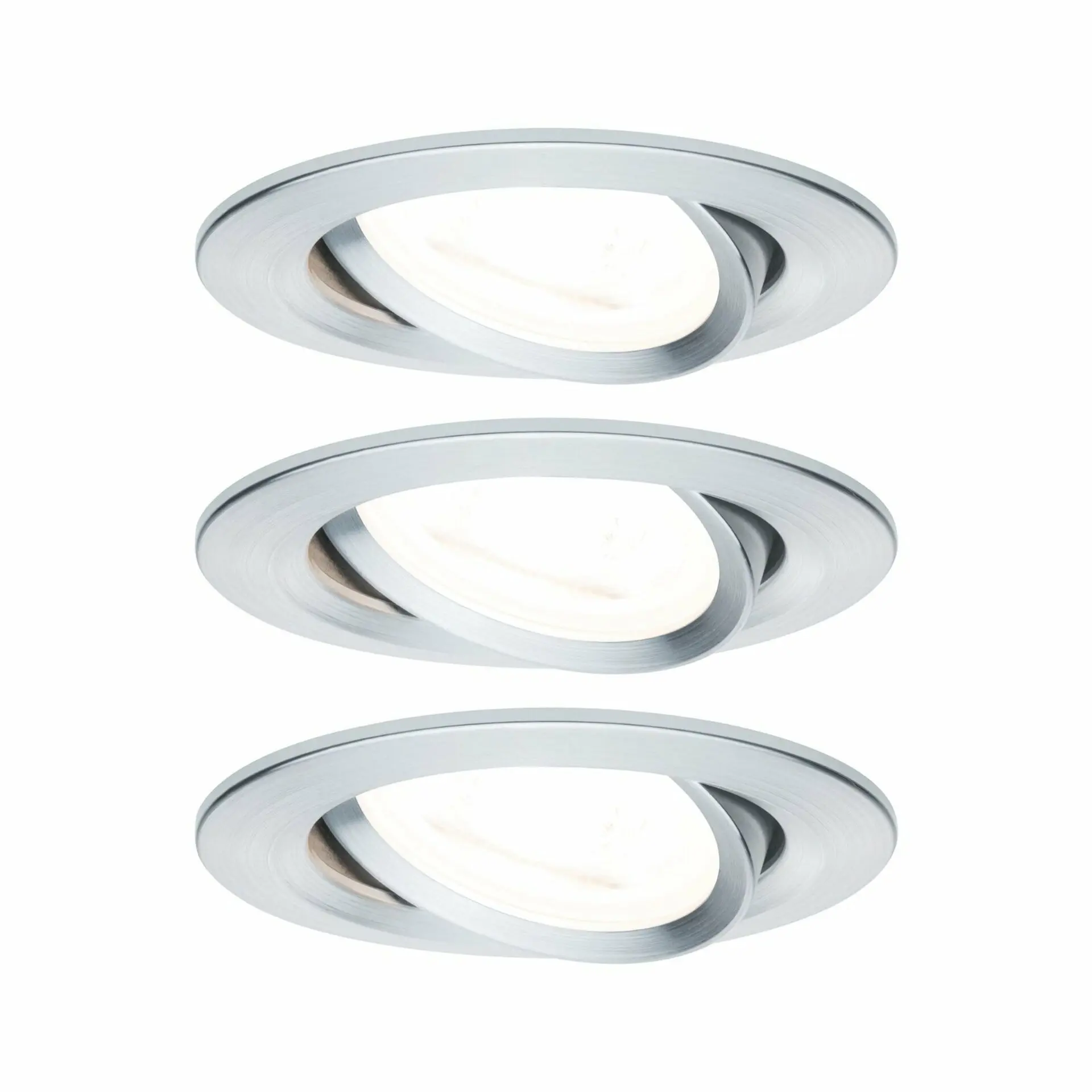PAULMANN Vestavné svítidlo LED Nova kruhové 3x6,5W GU10 hliník broušený nastavitelné 934.33 P 93433