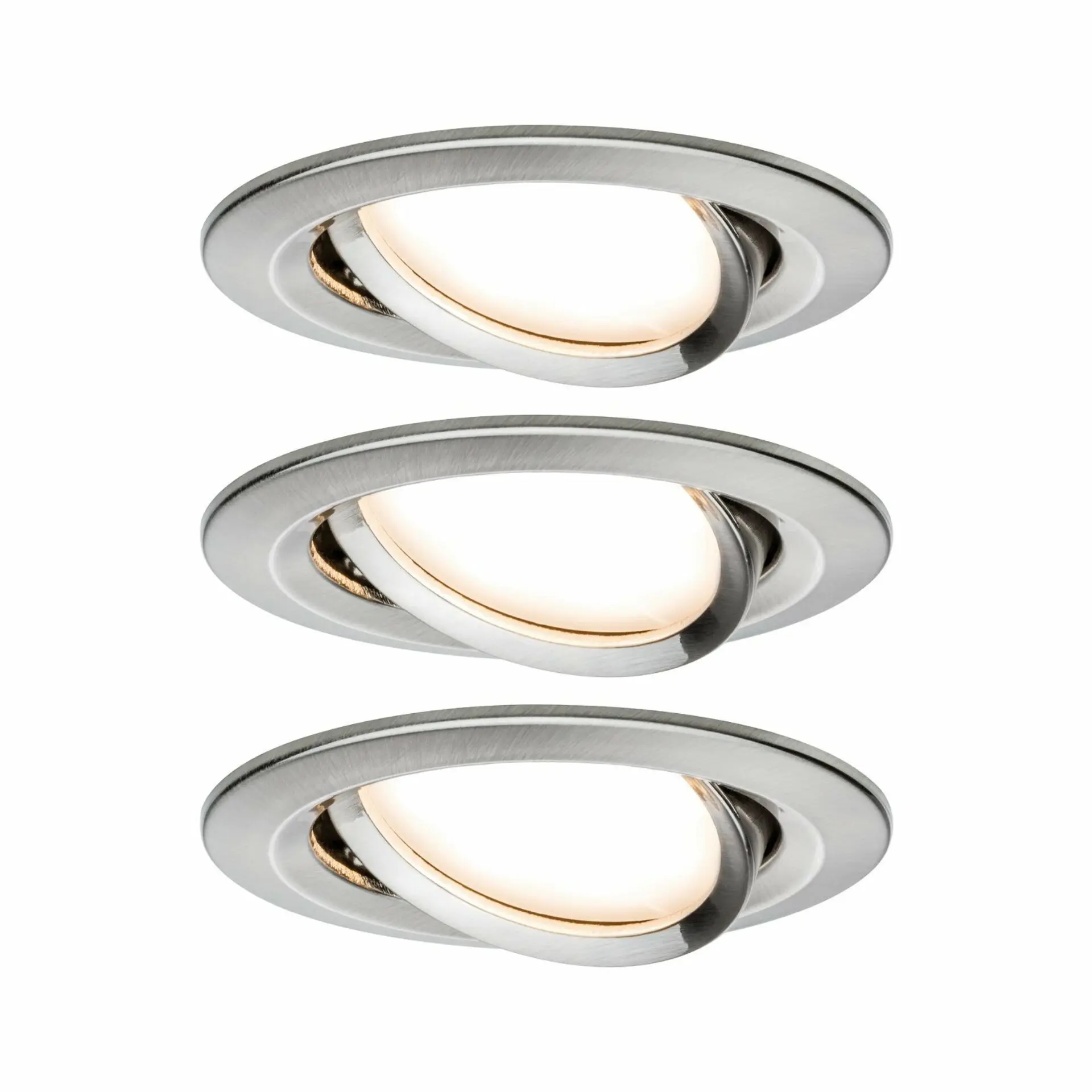 PAULMANN Vestavné svítidlo LED Nova kruhové 3x6,5W kov kartáčovaný nastavitelné 934.47 P 93447