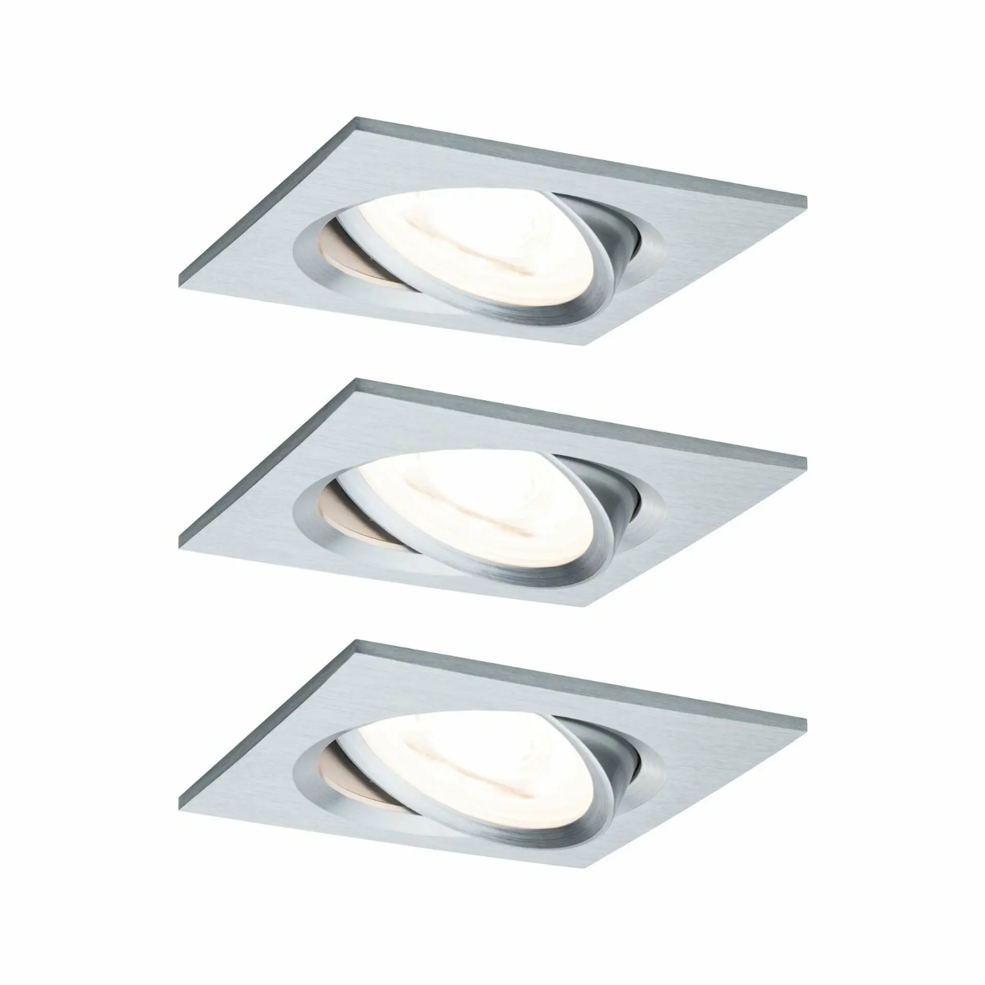 P 93456 Vestavné svítidlo LED Nova hranaté 3x6,5W hliník broušený nastavitelné - PAULMANN