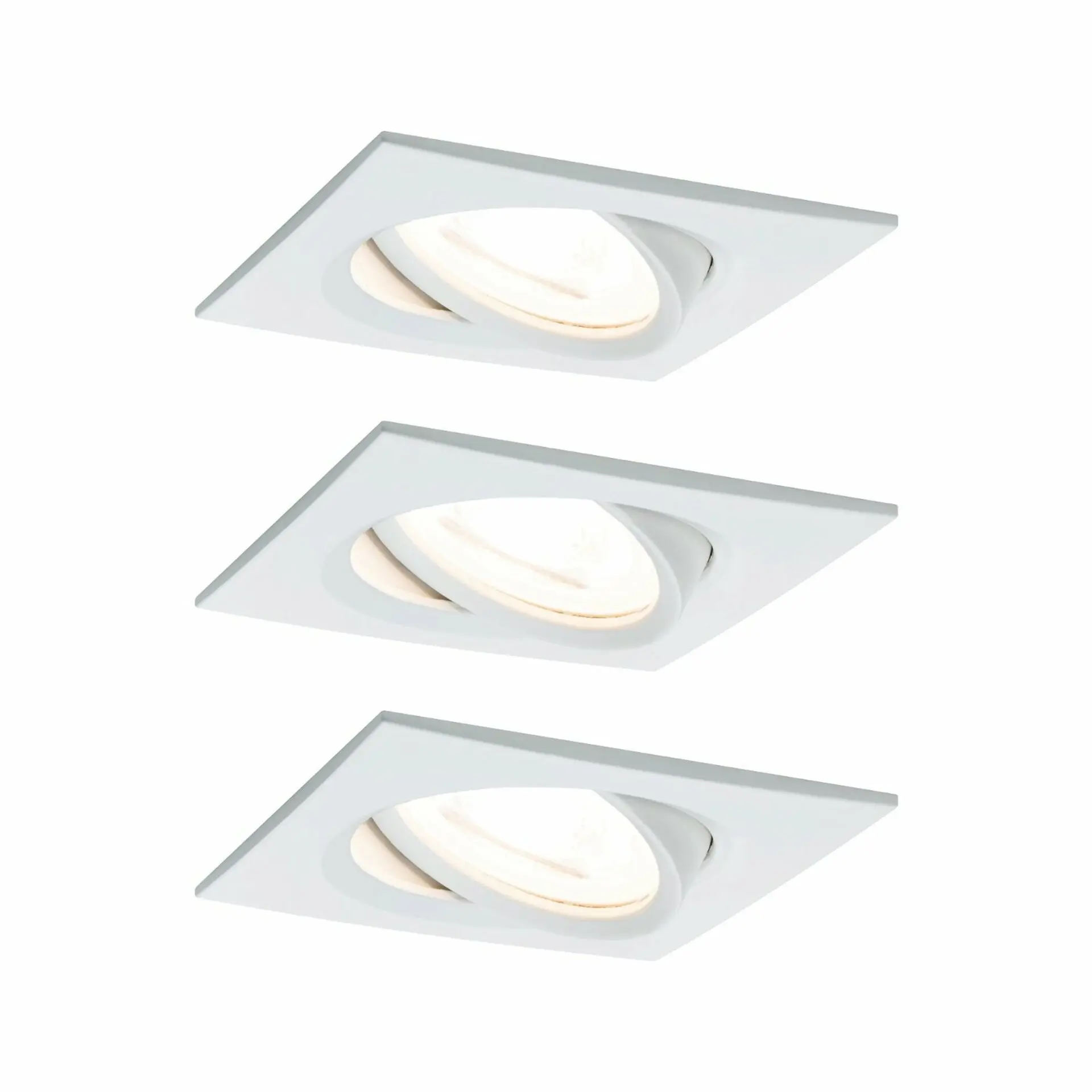 P 93472 Vestavné svítidlo LED Nova hranaté 3x6,5W GU10 bílá mat nastavitelné 3-krokové-stmívatelné - PAULMANN