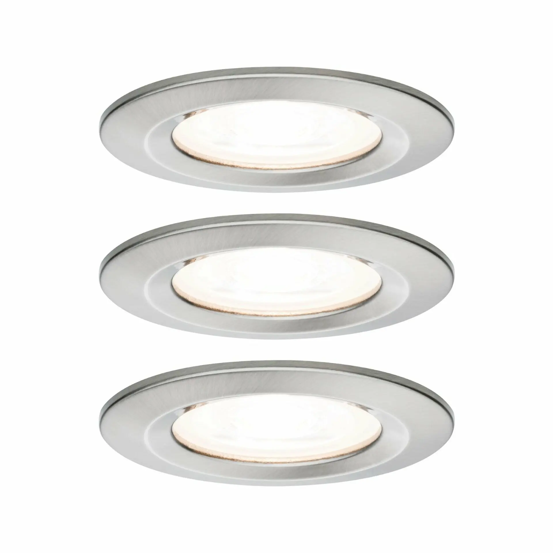 P 93476 Vestavné svítidlo LED Nova kruhové 3x6,5W GU10 kov kartáčovaný nevýklopné 3-krokové-stmívatelné - PAULMANN