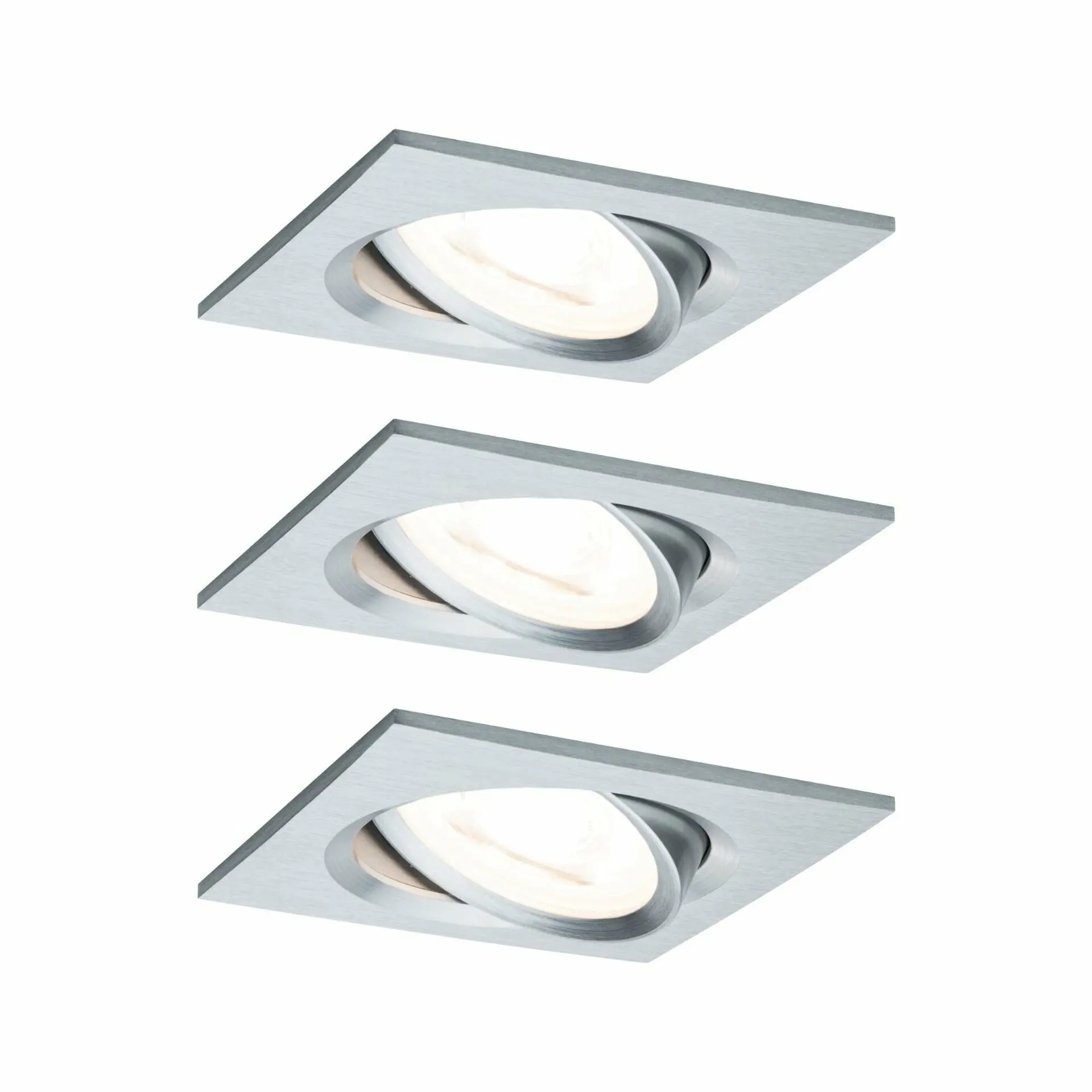PAULMANN Vestavné svítidlo LED Nova hranaté 3x6,5W hliník broušený výklopné 3-krokové-stmívatelné 934.92 P 93492