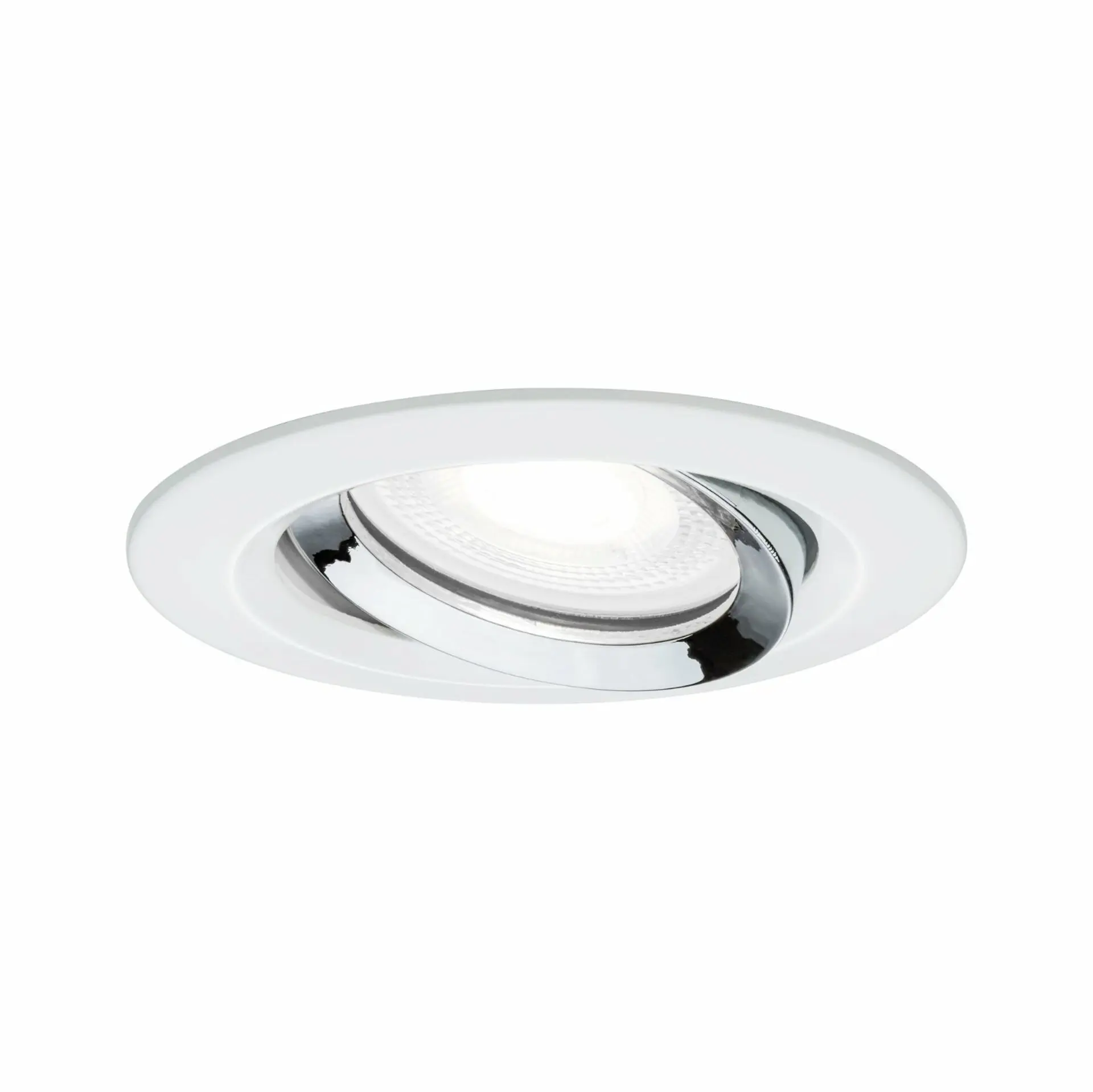 P 93673 Vestavné svítidlo LED Nova Plus kruhové 1x6W GU10 bílá mat chrom výklopné stmívatelné - PAULMANN