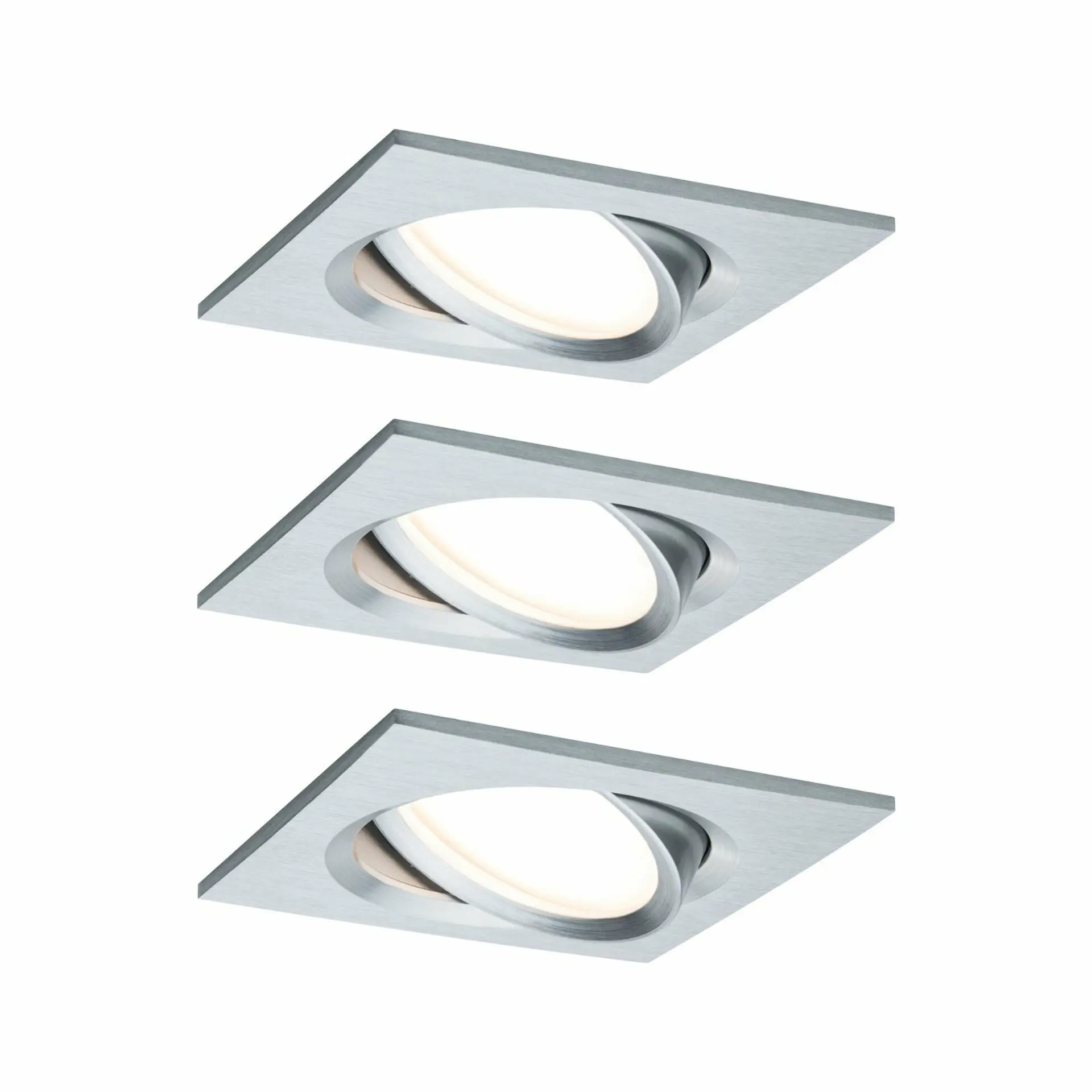 PAULMANN Vestavné svítidlo LED Nova Plus hranaté 3x6,8W hliník výklopné stmívatelné 936.80 P 93680