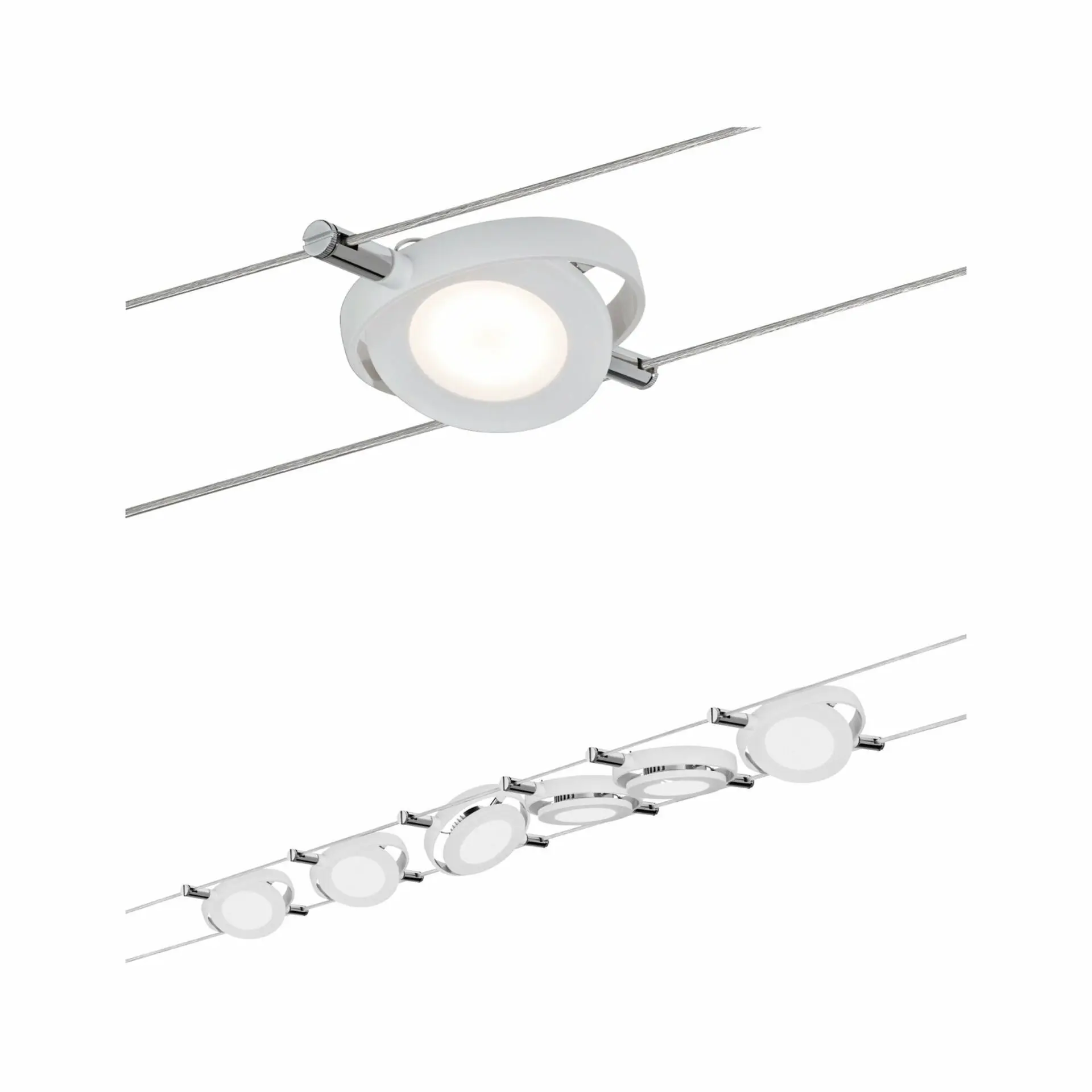 P 94106 Lankový systém LED 6x4W RoundMac 230V/12V DC matná bílá, - PAULMANN