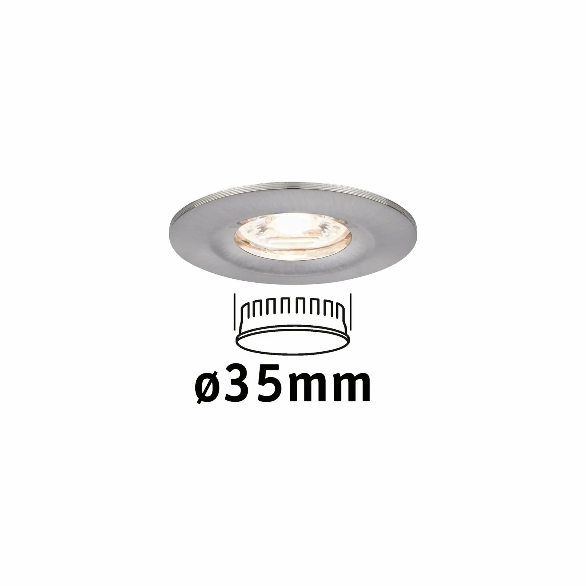 P 94300 LED vestavné svítidlo Nova mini nevýklopné IP44 1x4W 2.700K kov kartáčovaný 230V - PAULMANN