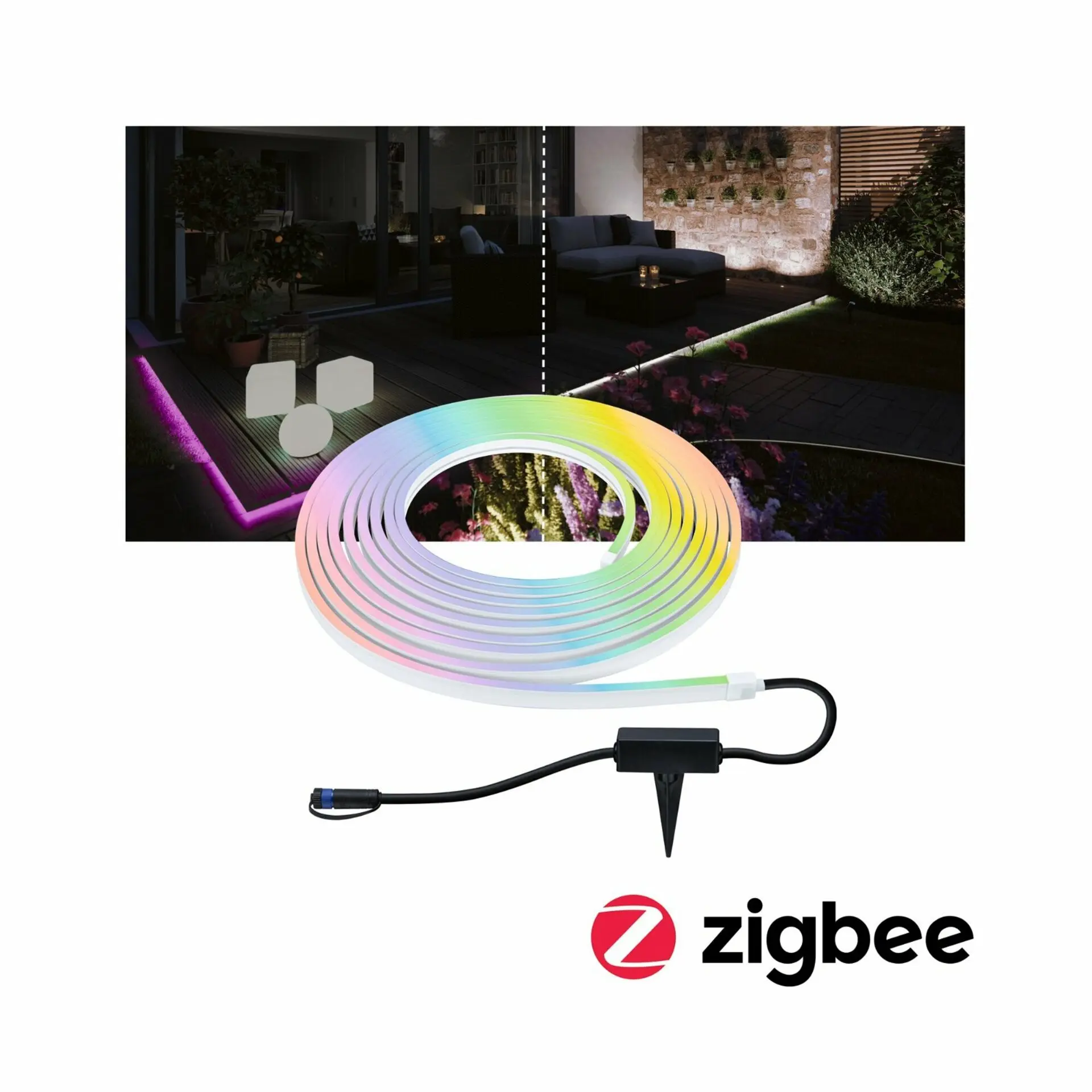 P 94562 Plug & Shine LED pásek Smart Home Zigbee Smooth IP67 RGBW 39W bílá - PAULMANN