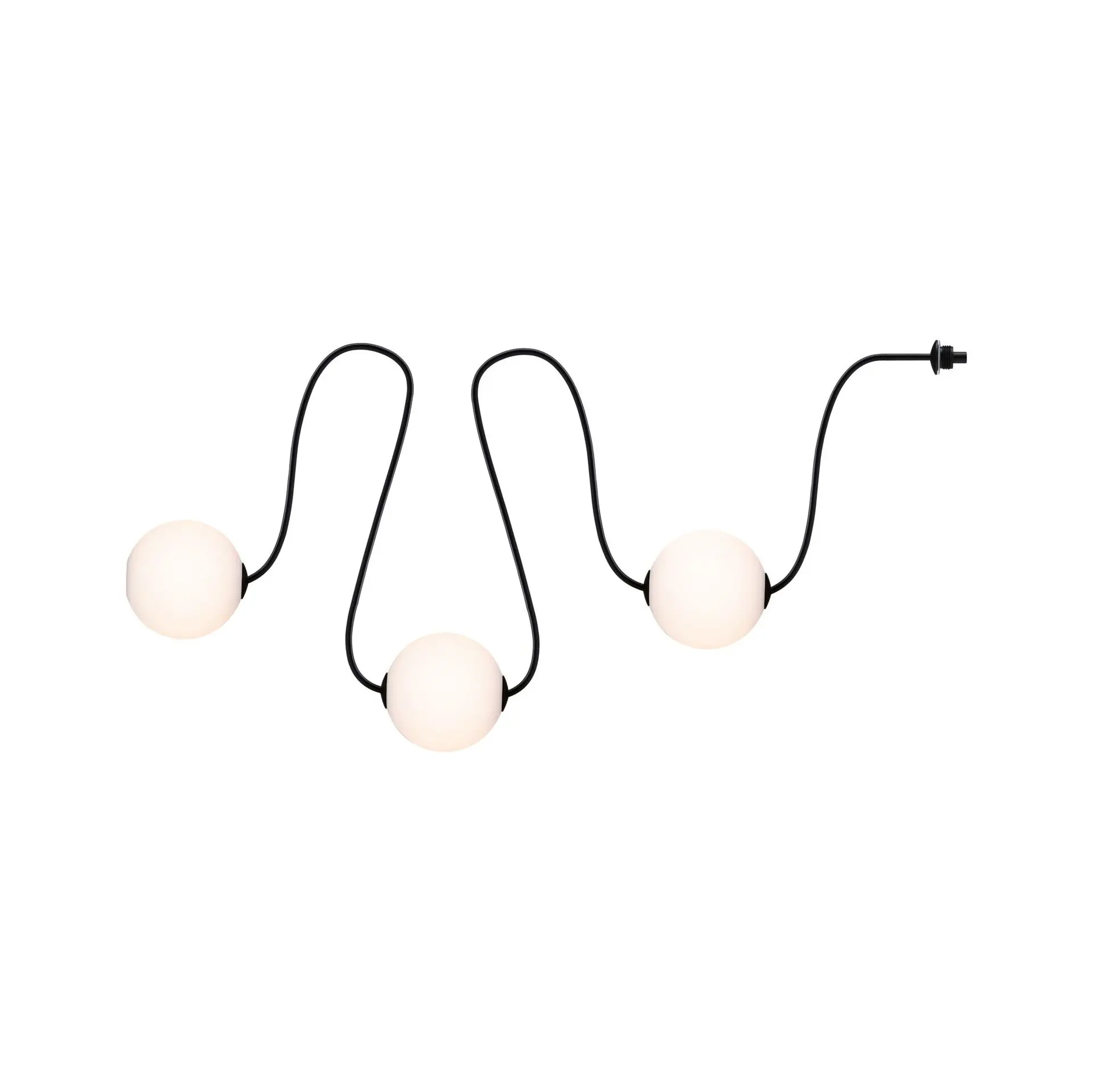 PAULMANN Plug & Shine LED světelný řetěz Naima prodlužovací sada IP67 3000K 3x1W 1,71m černá