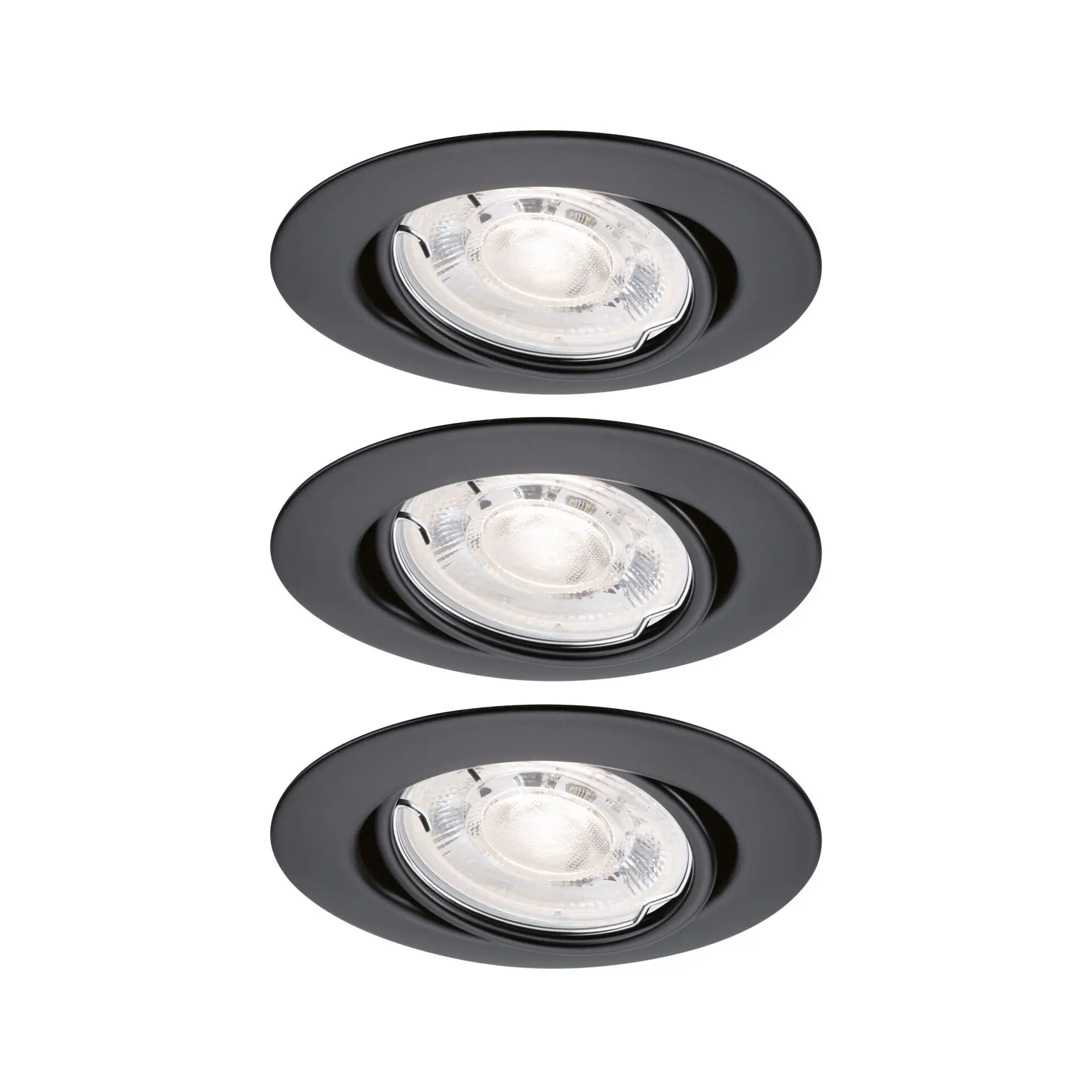 PAULMANN LED vestavné svítidlo Base GU10 Flat výklopné 3x4W 230V 2700K černá mat