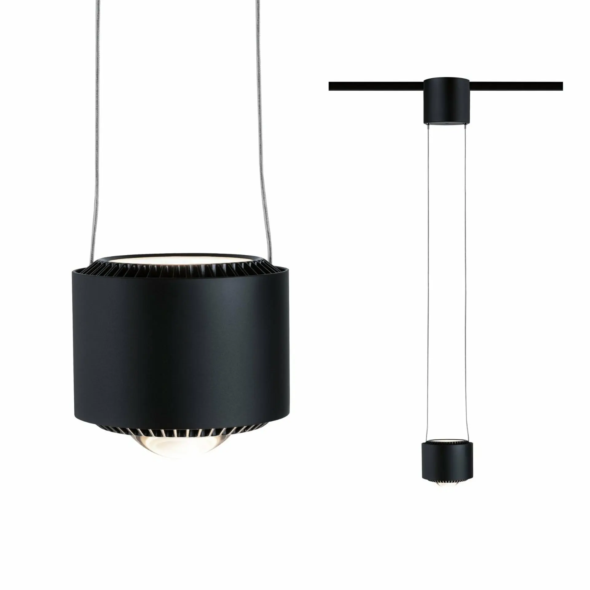 P 94972 URail LED závěs Aldan 1-ramenné 1x8,5W černá mat stmívatelné - PAULMANN
