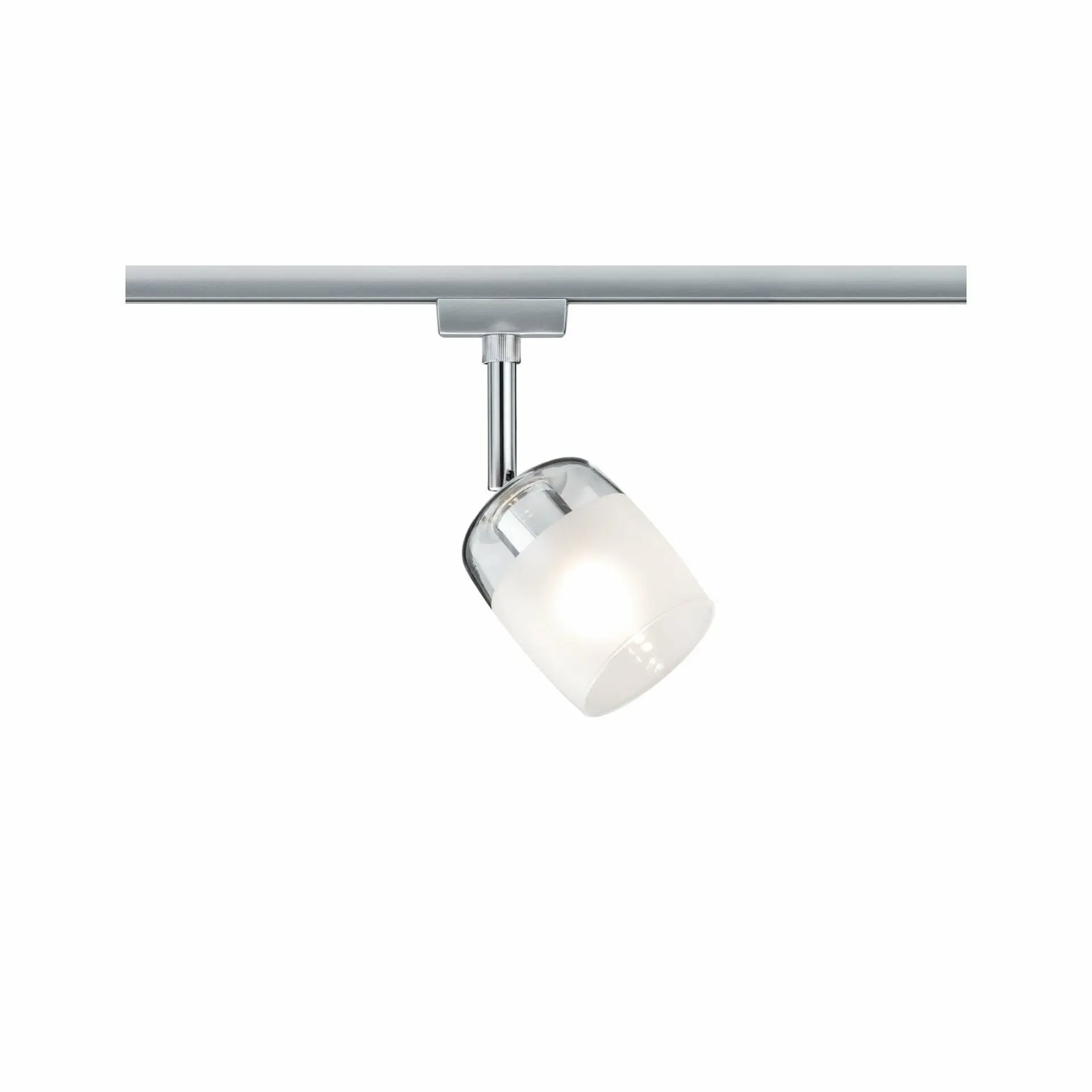 P 95338 URail spot Blossom matný chrom čiré / satin sklo max. 10W G9 - PAULMANN