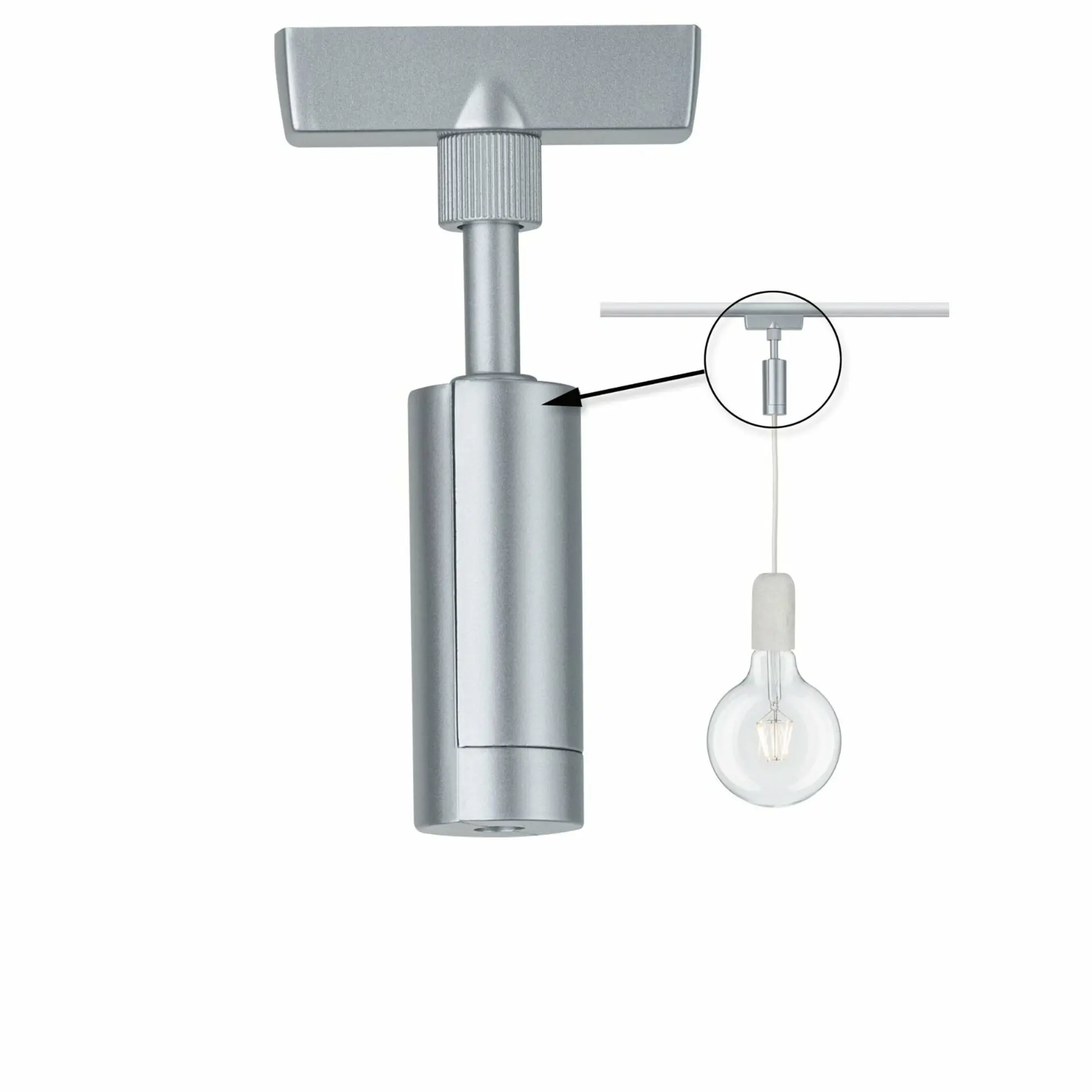 P 95551 URail univerzální adaptér pro závěs max. 50W 230V chrom - PAULMANN