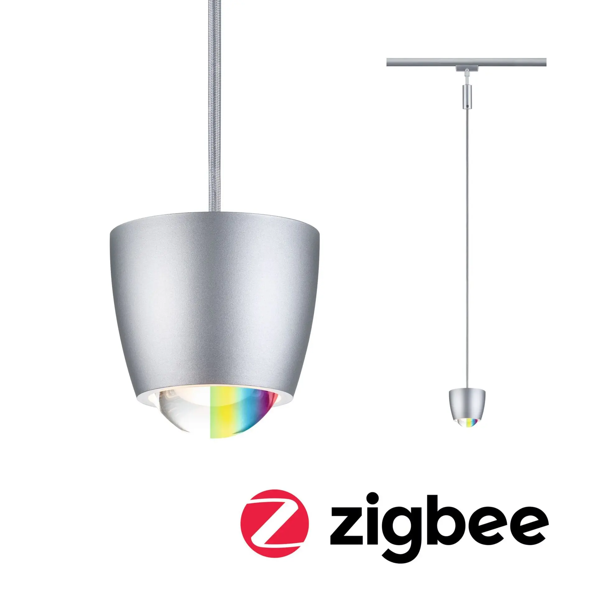P 95682 URail závěs Smart Home Zigbee 3.0 Tyros RGBW 4,5W RGBW+ stmívatelné 230V matný chrom - PAULMANN