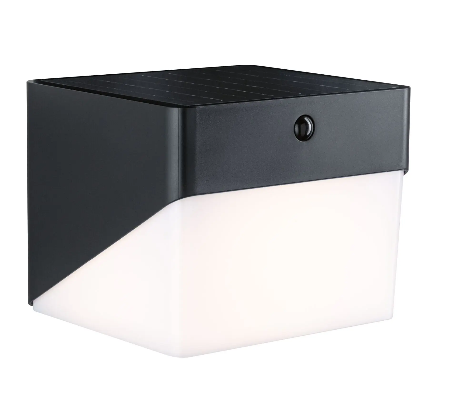 PAULMANN Hybrid LED venkovní nástěnné svítidlo Lioren domovní 230V + solární IP44 hranaté 170x170mm 3000K 2,3W 230V černá
