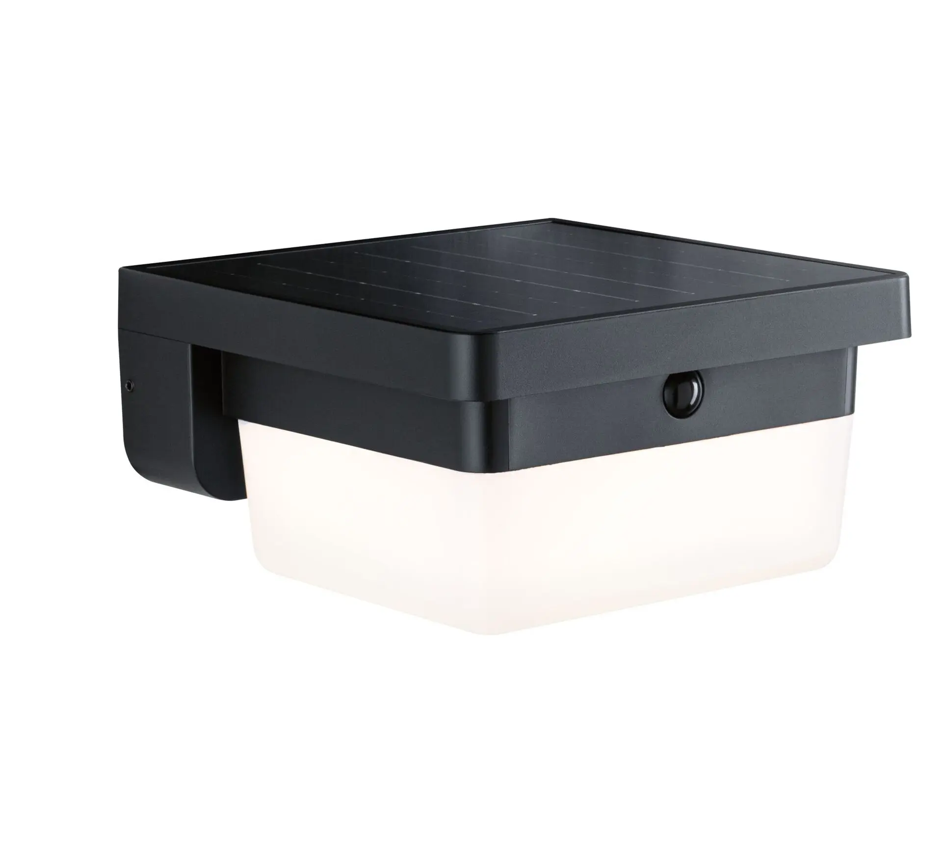 PAULMANN Hybrid LED venkovní nástěnné svítidlo Isleen domovní 230V + solární IP44 hranaté 163x163mm 3000K 2,3W 230V černá