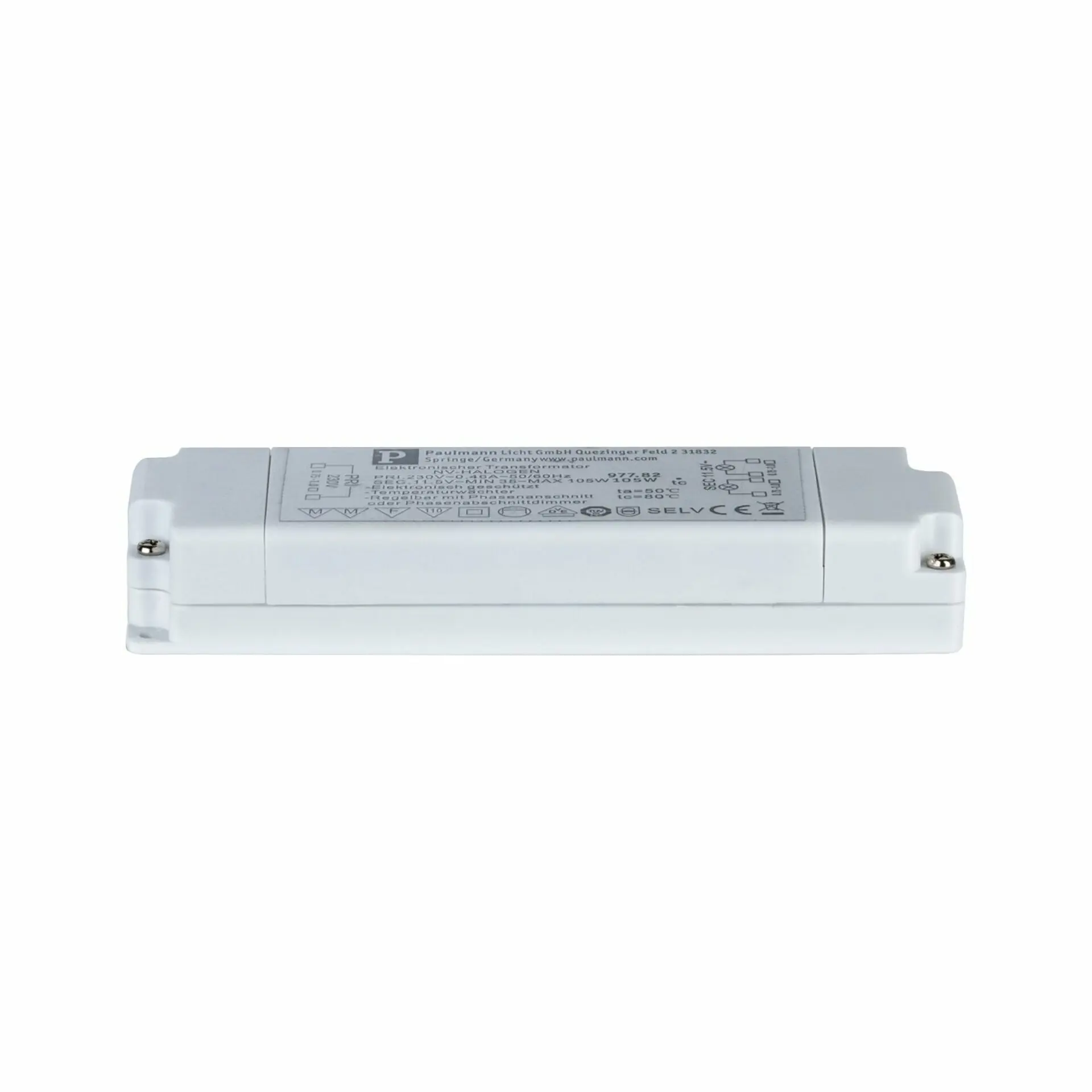 P 97782 VDE Euro Flat elektronický transformátor max.35-105W 230V 105VA  - PAULMANN