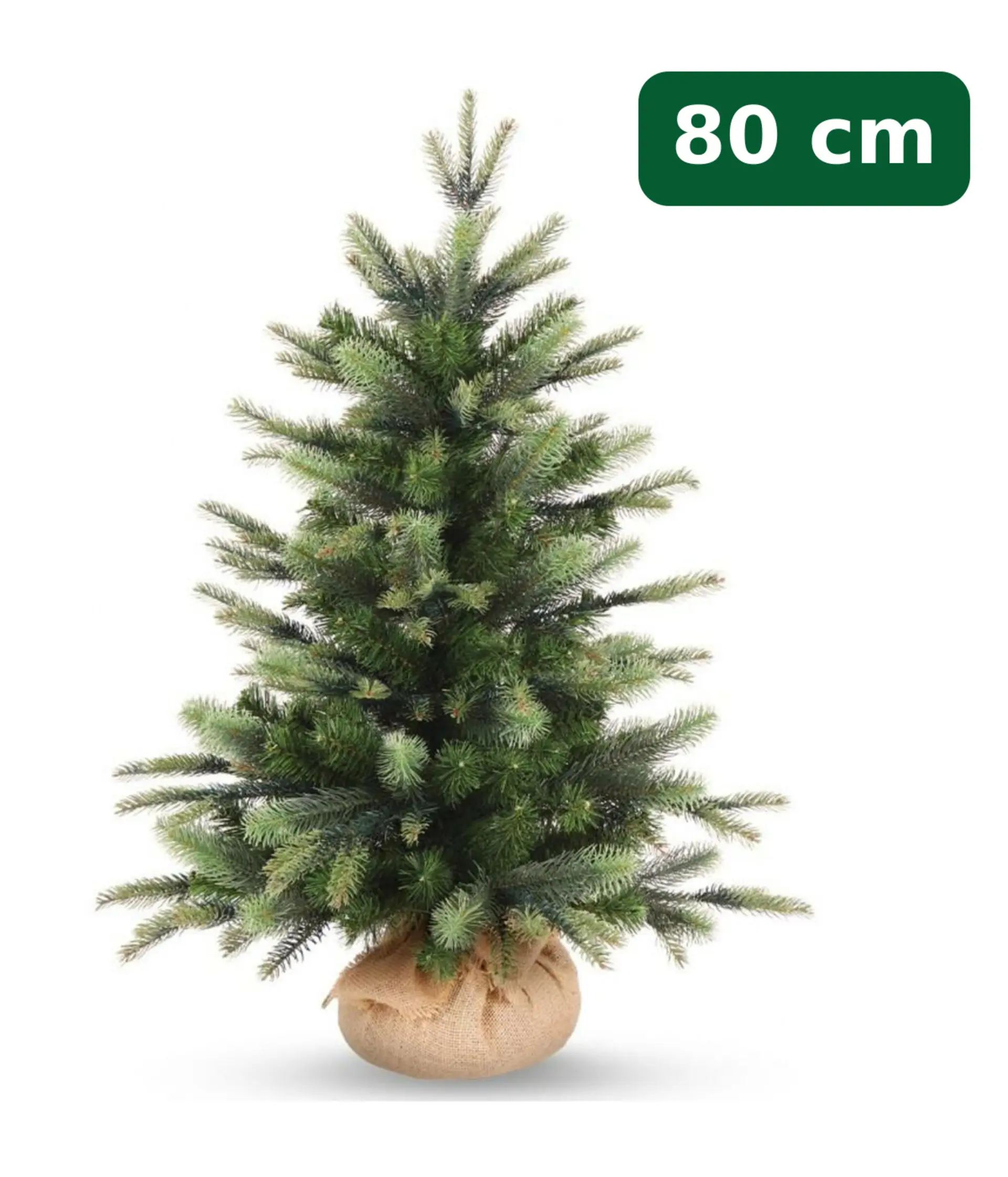 DecoLED Umělý vánoční stromek 80 cm, smrček Penny s 2D a 3D jehličím v jutovém obalu