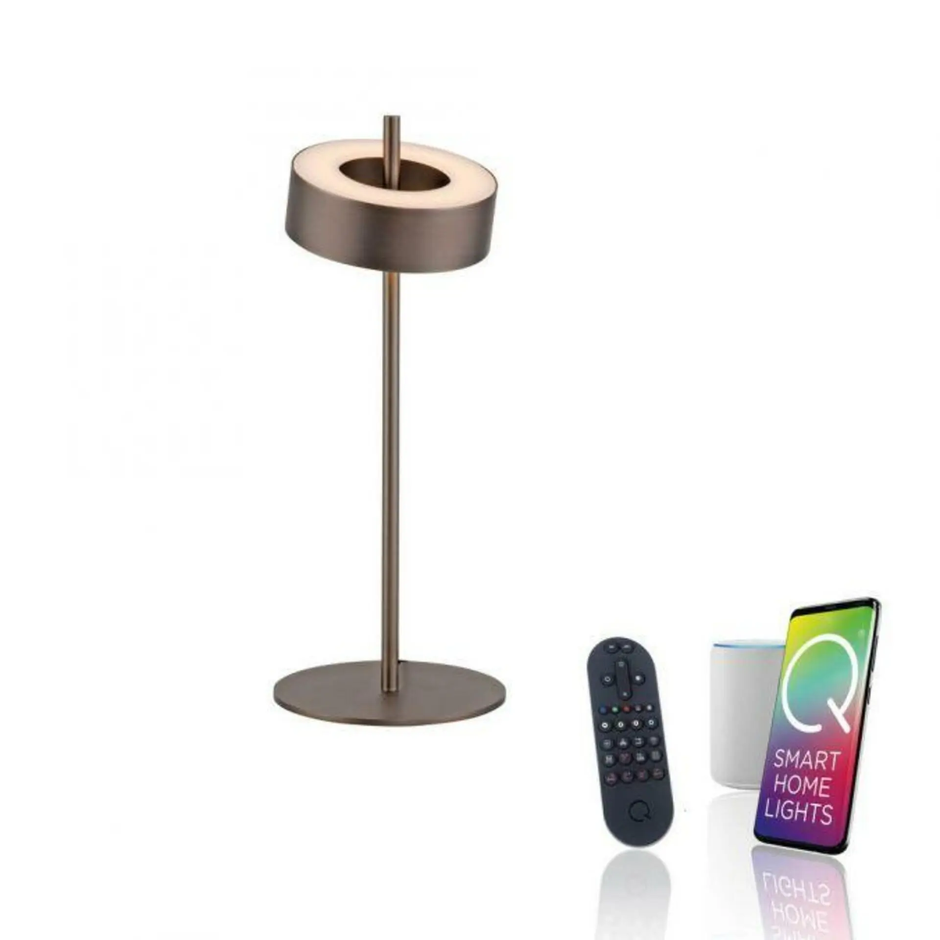 PN 4324-34 LED stolní lampa Q-ROTATE tmavá hnědá Smarthome ZigBee 2700-5000K - PAUL NEUHAUS