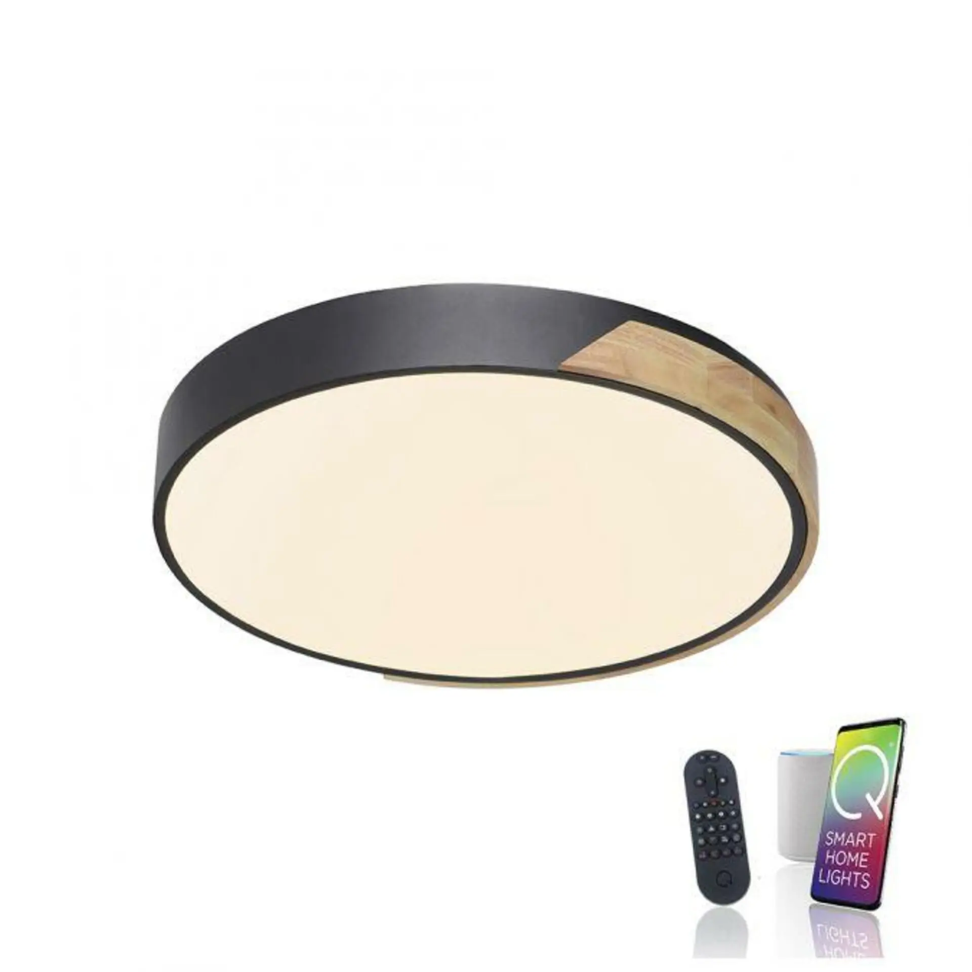 PN 6071-18 Q BILA LED stropní svítidlo Smart Home, pravé dřevo, stmívatelné ZigBee 2700-5000K - PAUL NEUHAUS