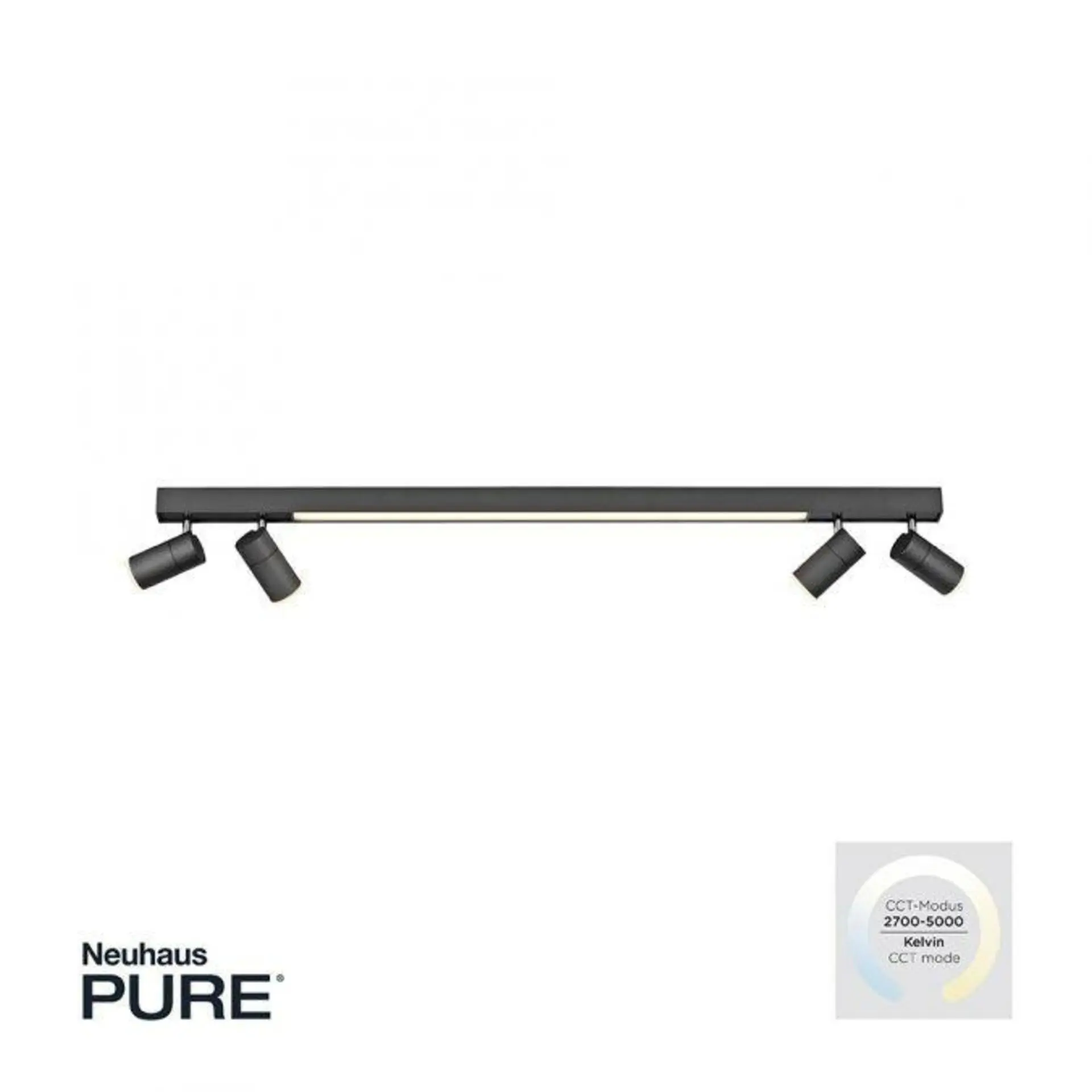 PN 6121-13 Stropní svítidlo PURE Lines LED 10W 2700-5000K + 4x LED 4W 2700-5000K antracit - PAUL NEUHAUS