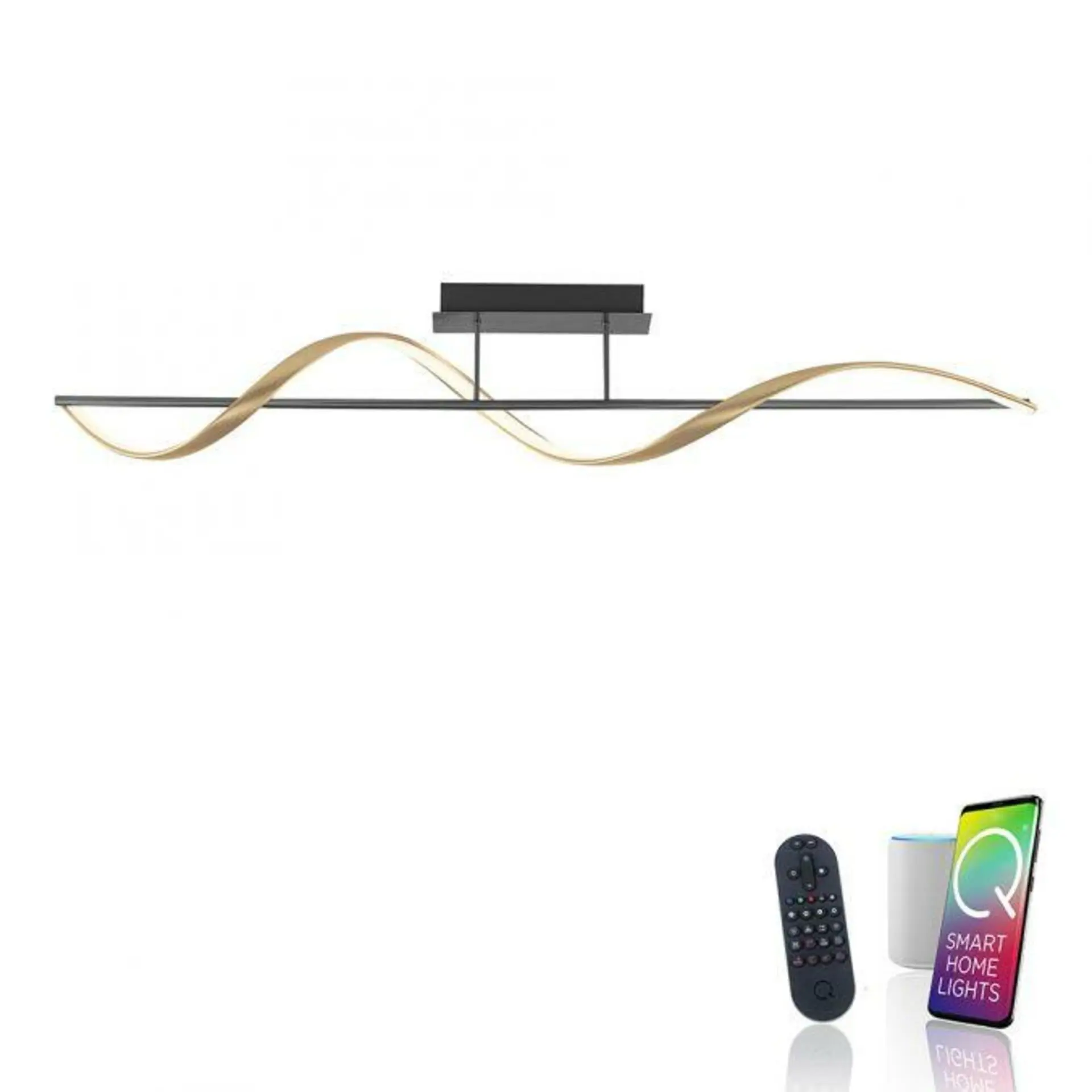 PN 6385-13 Paul Neuhaus LED stropní svítidlo Q-SWING antracit a matná mosaz Smart Home ZigBee 2700-5000K - PAUL NEUHAUS