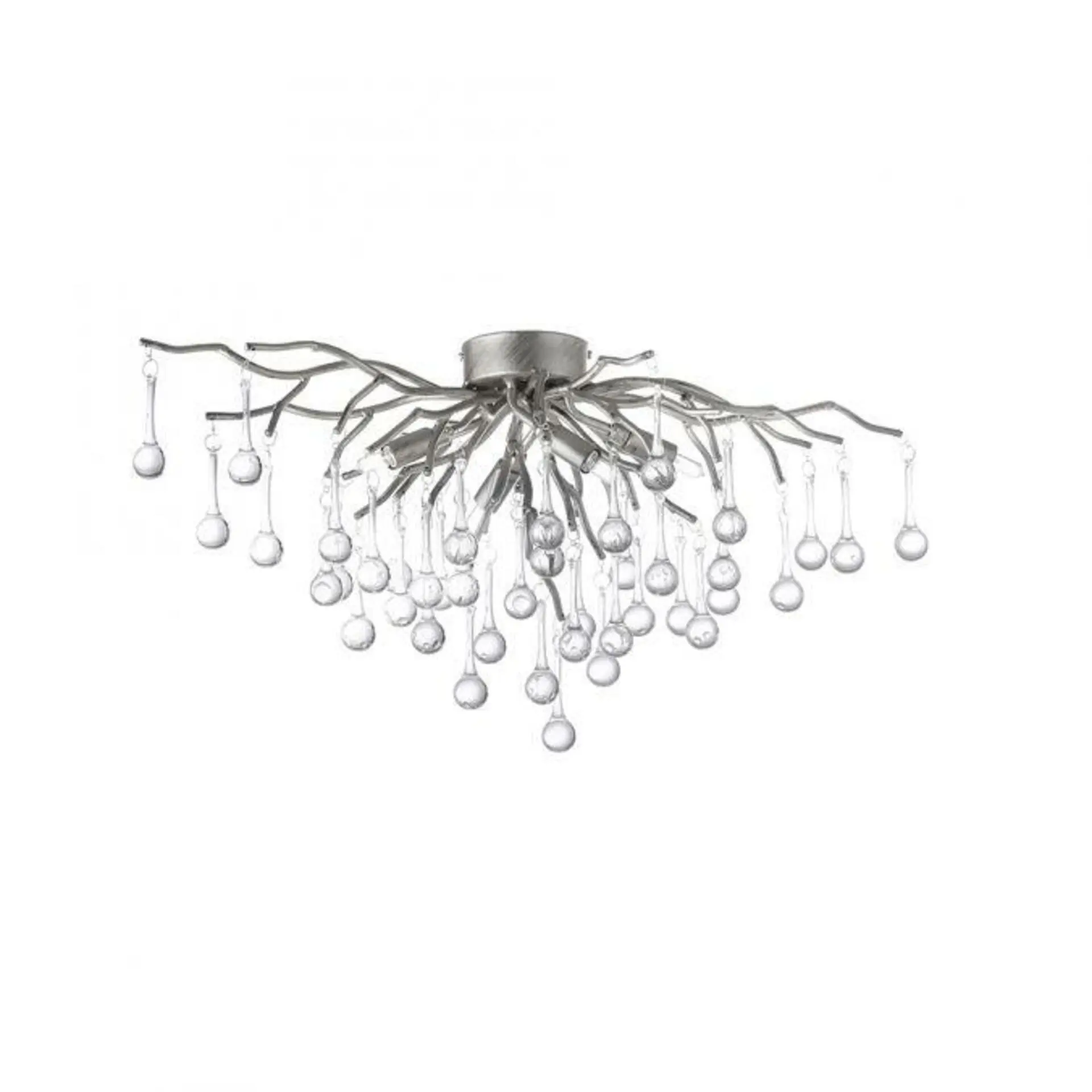 PN 8090-55 ICICLE LED Závěsná lampa lustr , stříbrná, skleněné přívěsky, pěkná hra světla - PAUL NEUHAUS