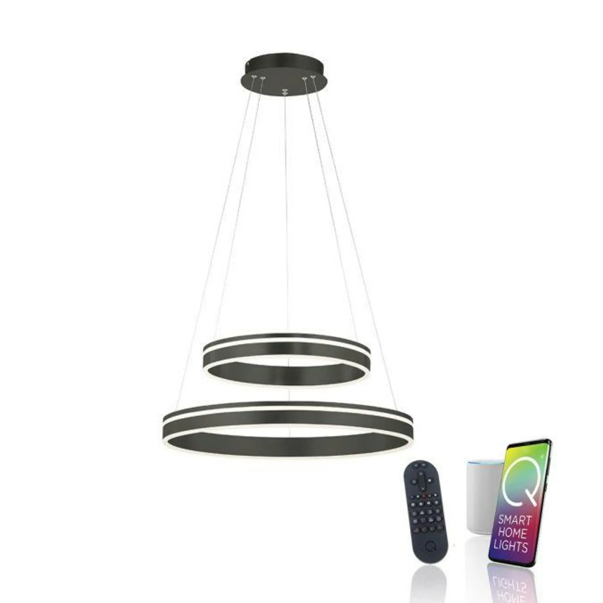 PN 8420-13 Q-VITO LED závěsné svítidlo Smart Home antracit, stmívatelné ZigBee 2700-5000K - PAUL NEUHAUS