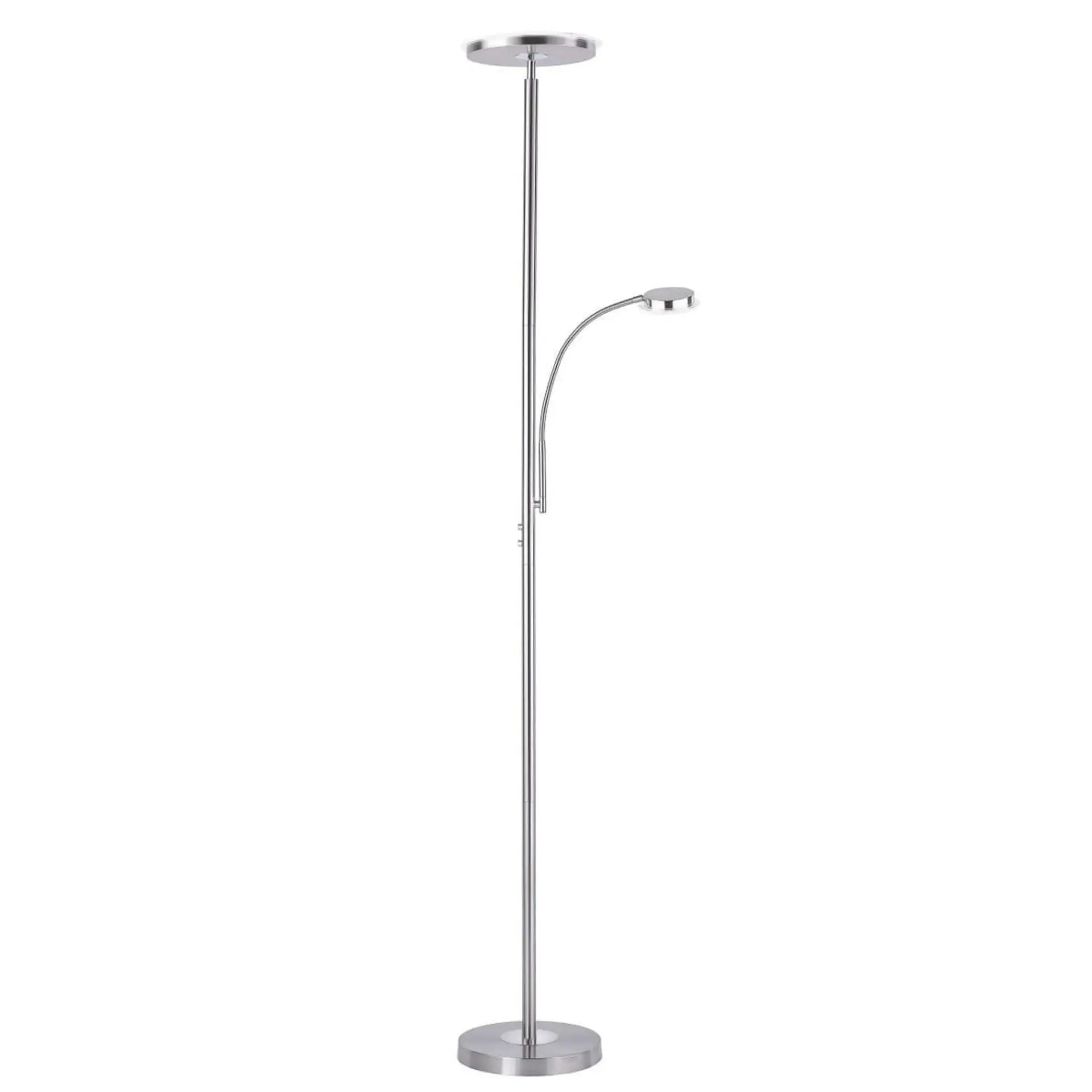 LD 11709-55 HANS LED stojací lampa se čtecím ramenem, ocel, moderní 3000K - LEUCHTEN DIREKT / JUST LIGHT