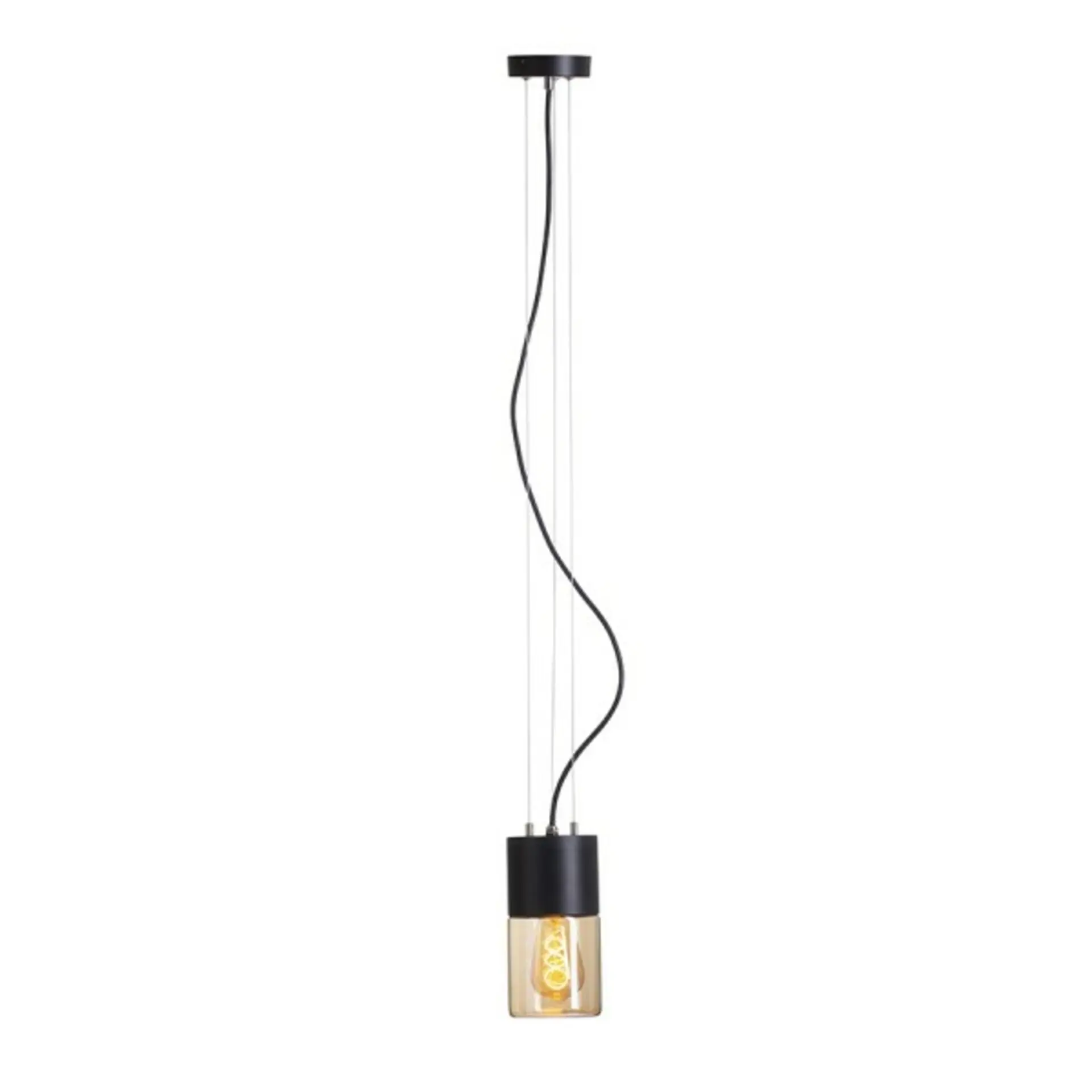 RED - DESIGN RENDL RENDL QUINN závěsná černá jantarové sklo 230V E27 11W IP54 R14130