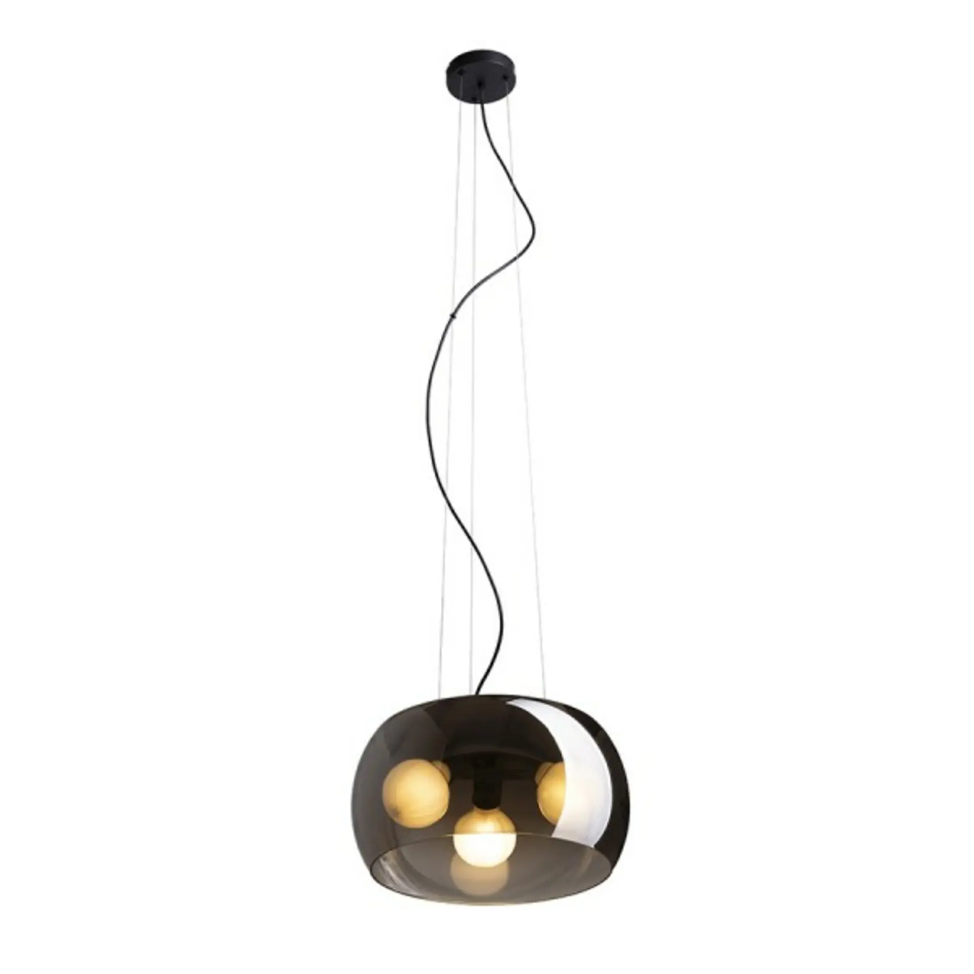 RED - DESIGN RENDL RENDL AMANDA závěsná matná černá kouřové sklo 230V E27 3x15W R14136