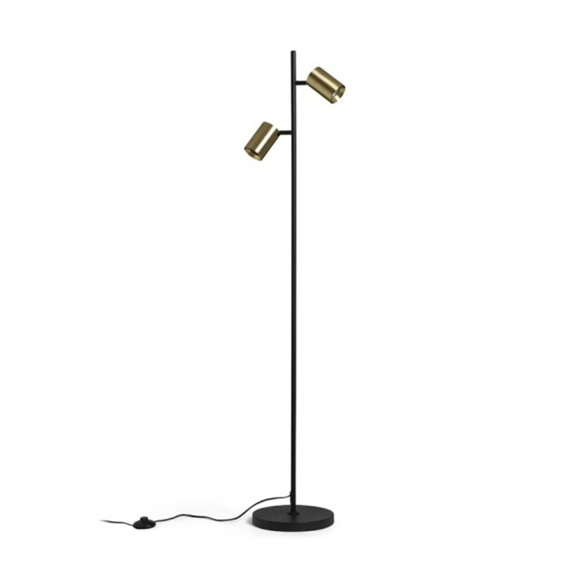 RED - DESIGN RENDL RENDL FLYNN II stojanová lampa černá/česaná mosaz 230V GU10 2x9W R14267