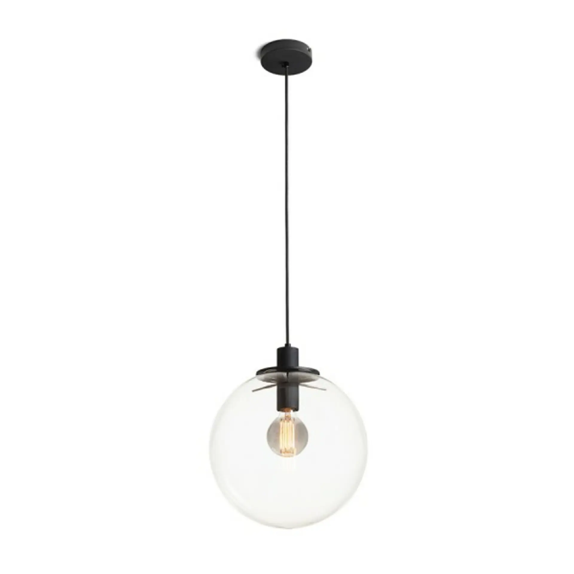 RED - DESIGN RENDL RENDL BOULDER 30 závěsné svítidlo čiré sklo/černá 230V E27 15W R14393