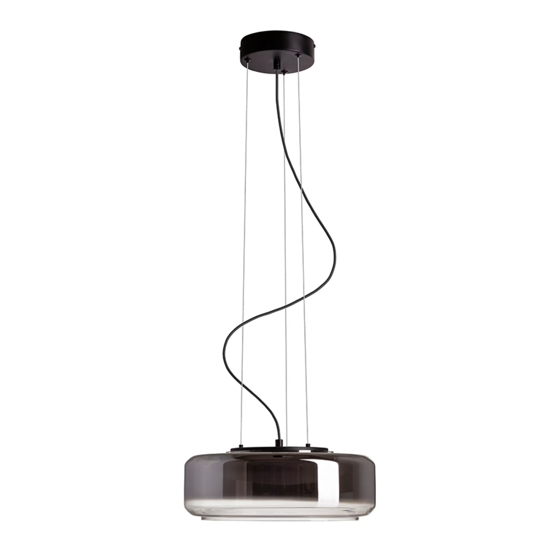 RED - DESIGN RENDL RENDL NAOMI LED závěsné svítidlo, skleněná kouřové sklo/mléčné sklo/černá R14400