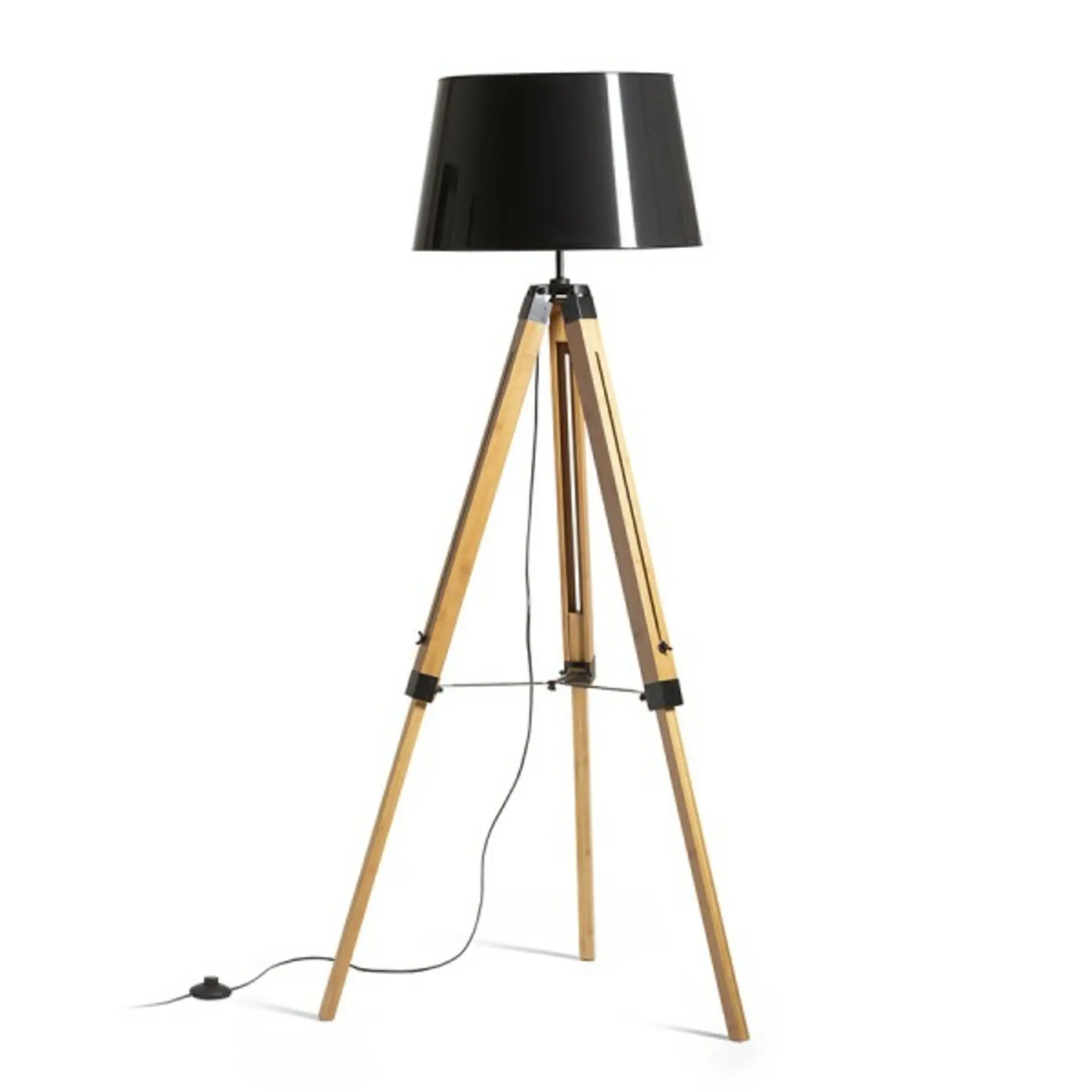 RED - DESIGN RENDL RENDL ALVIS/RIDICK stojanová lampa lampa lesklá černá zlatá fólie/bambus/černá 230V E27 15W R14501