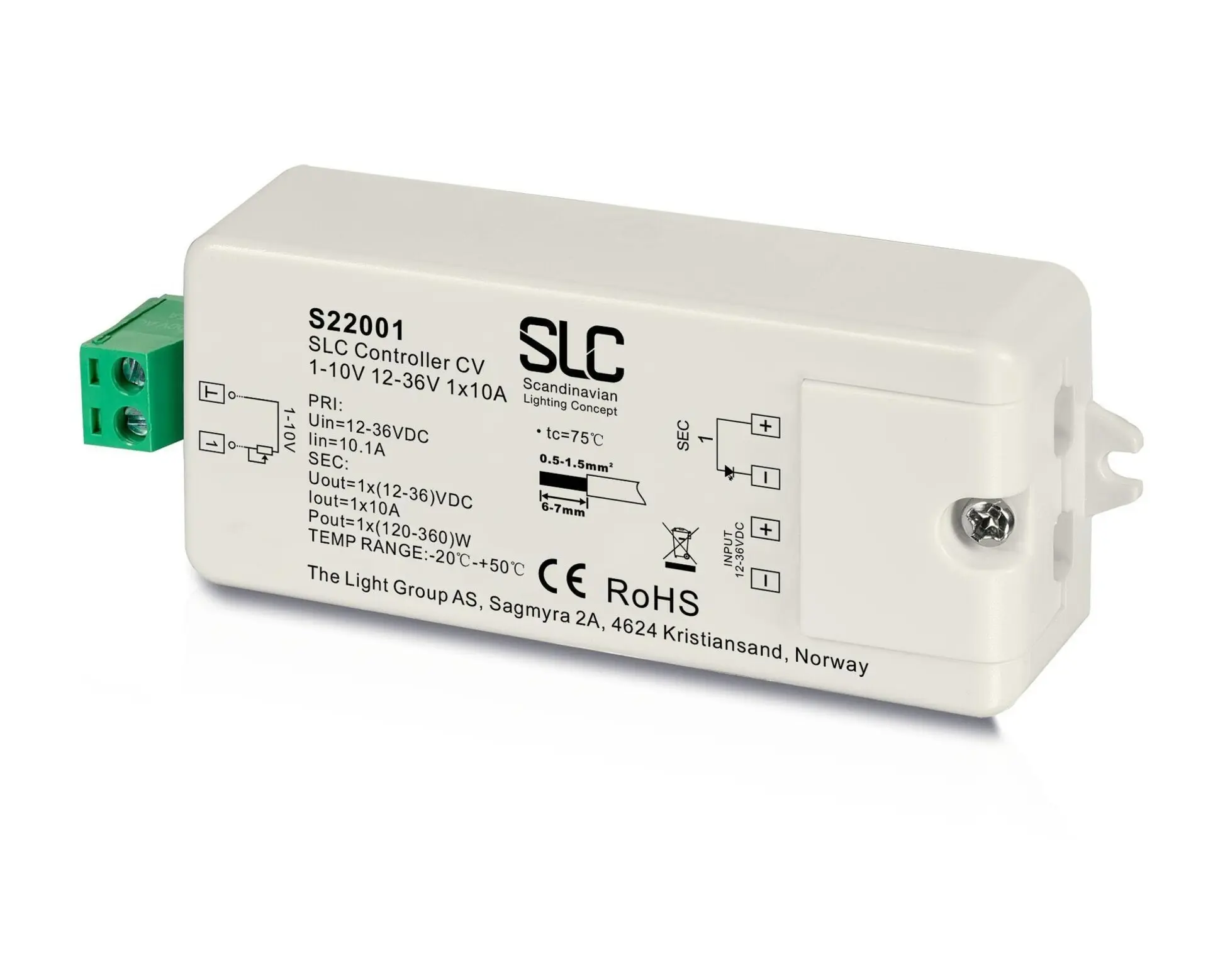 SLC Controller 1x10A 12-36V 240W 1-10V IP20