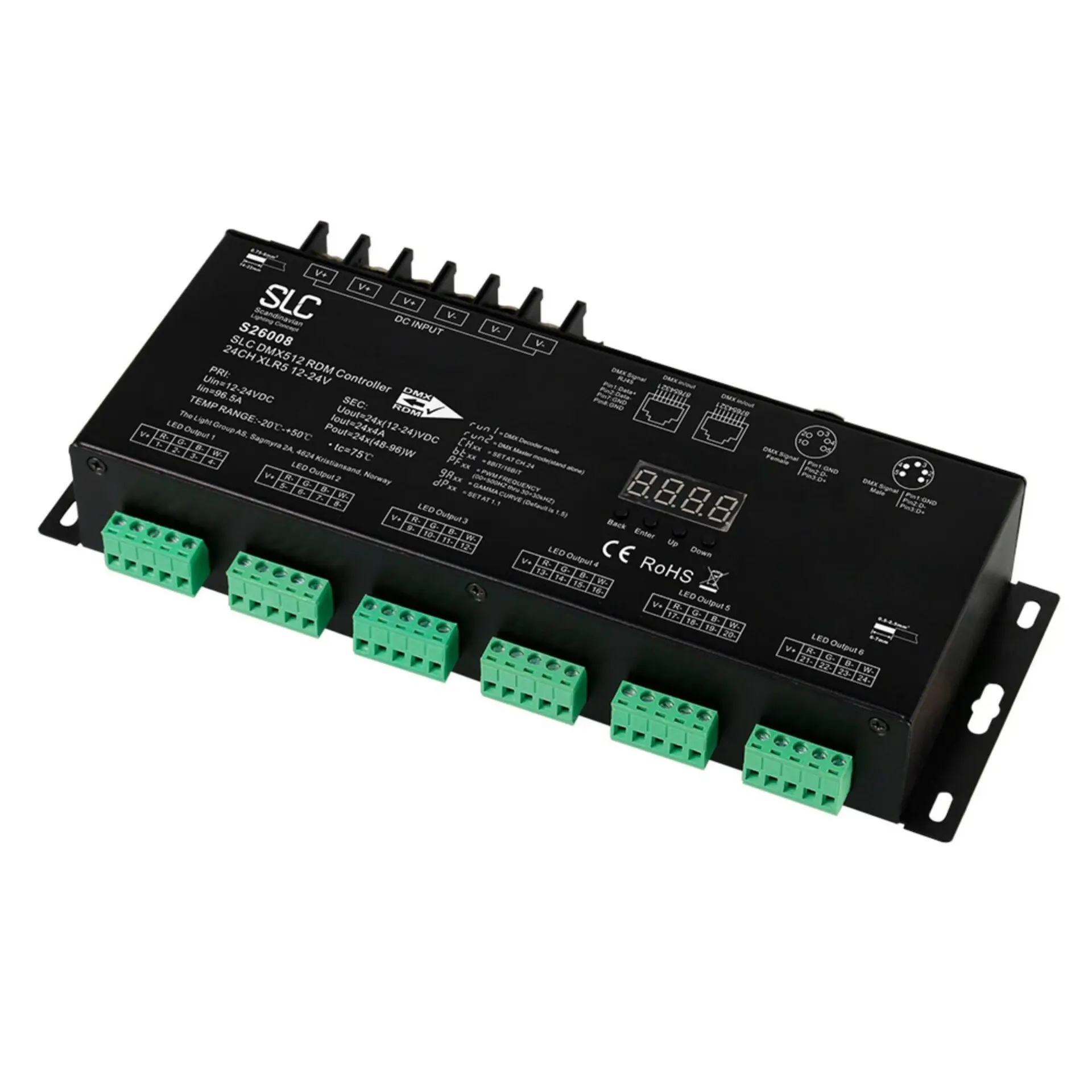 SLC S26008 SLC DMX RDM Controller CV 24x4A 12-24V RGBW - TLG