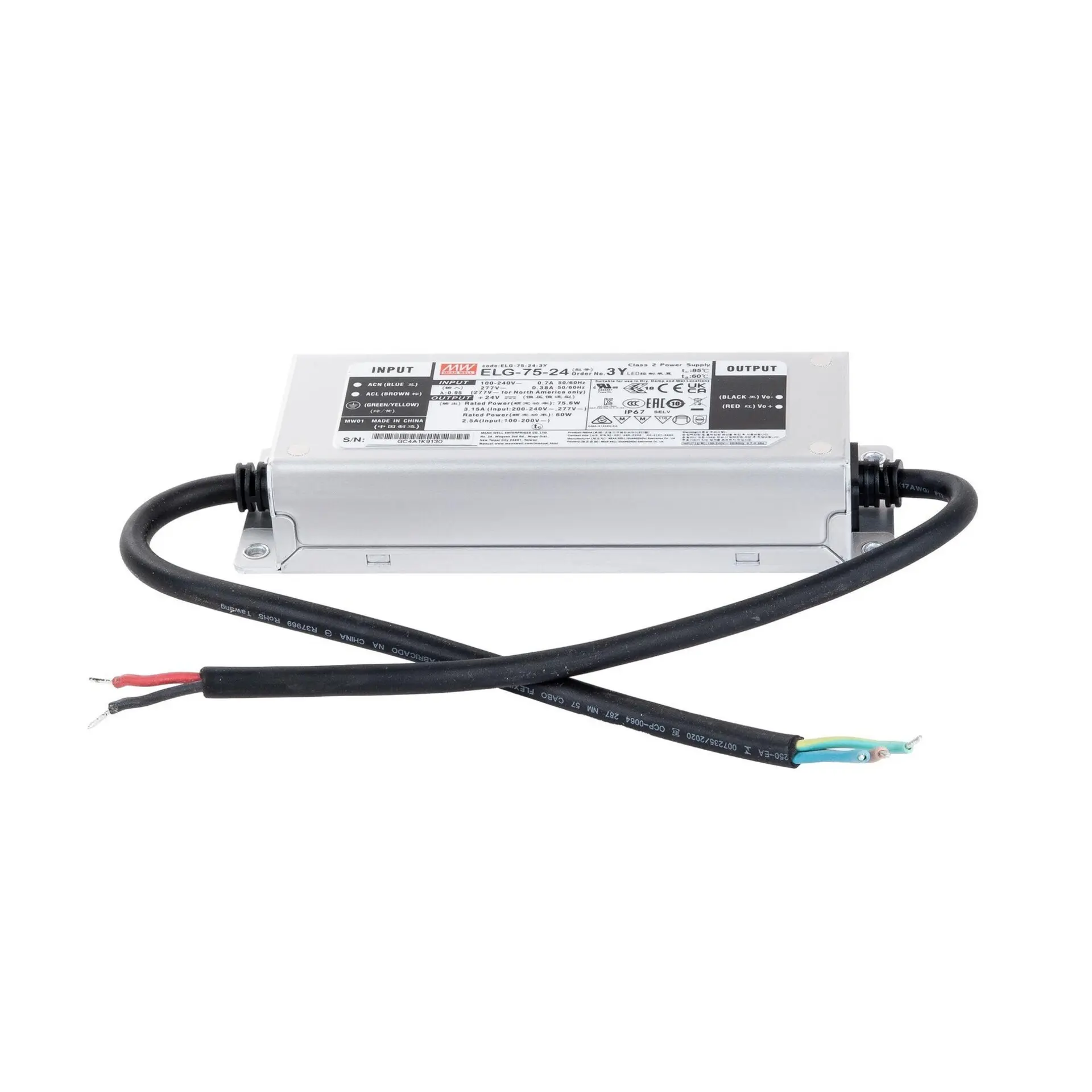 SLC MeanWell Driver ELG CV 24V 75W nestmívatelný IP67